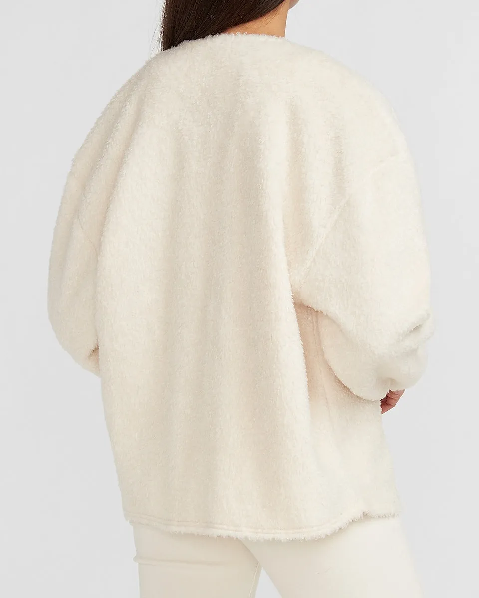 Cozy Sherpa Flyaway Jacket in Oatmeal