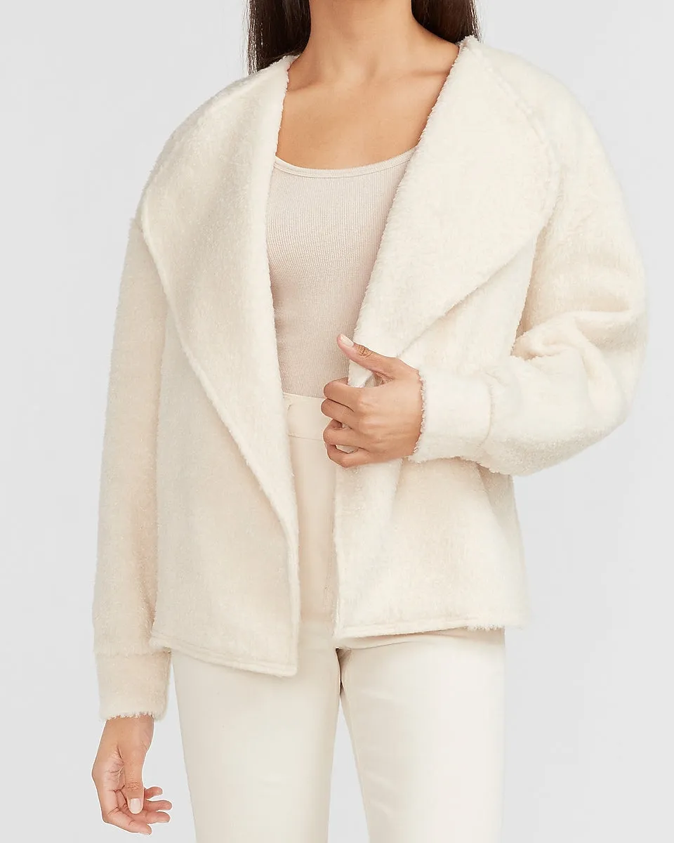 Cozy Sherpa Flyaway Jacket in Oatmeal