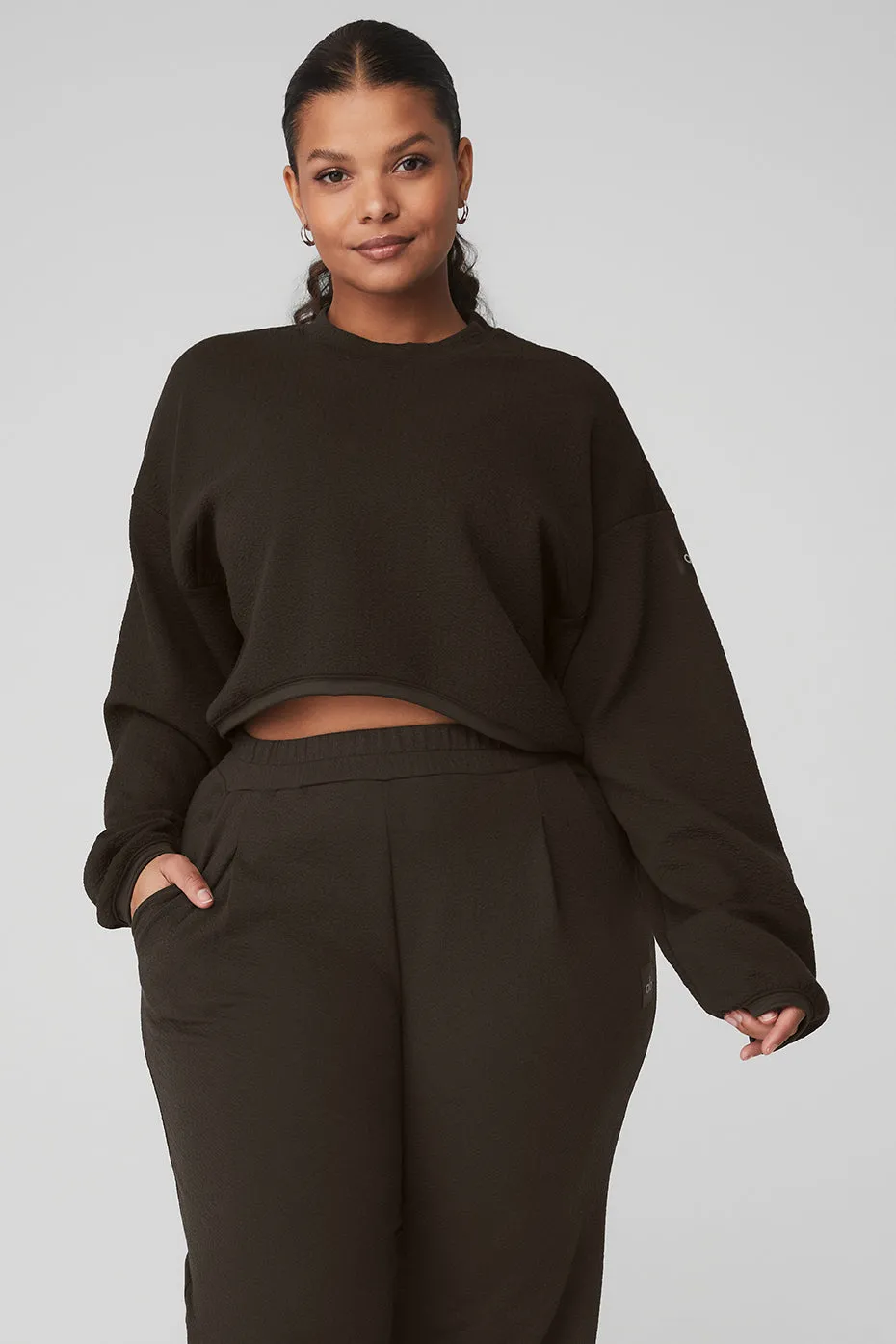 Cropped Tailored Crew Neck - Espresso