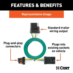 CURT 55311 Custom Wiring; 4-Way Flat Output; Select Chevrolet; GMC C/K; Blazer; Suburban