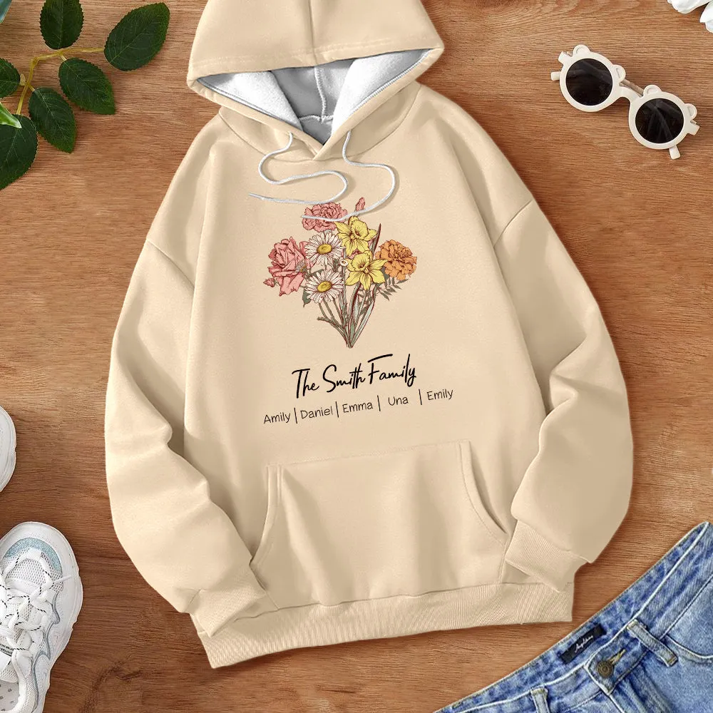 Custom Birth Flower Bouquet Sweatshirt Personalized Birth Flower Sweater Gifts for Mum