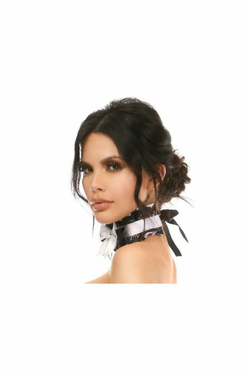 Daisy Corsets Kitten Collection White/Black Lace Choker