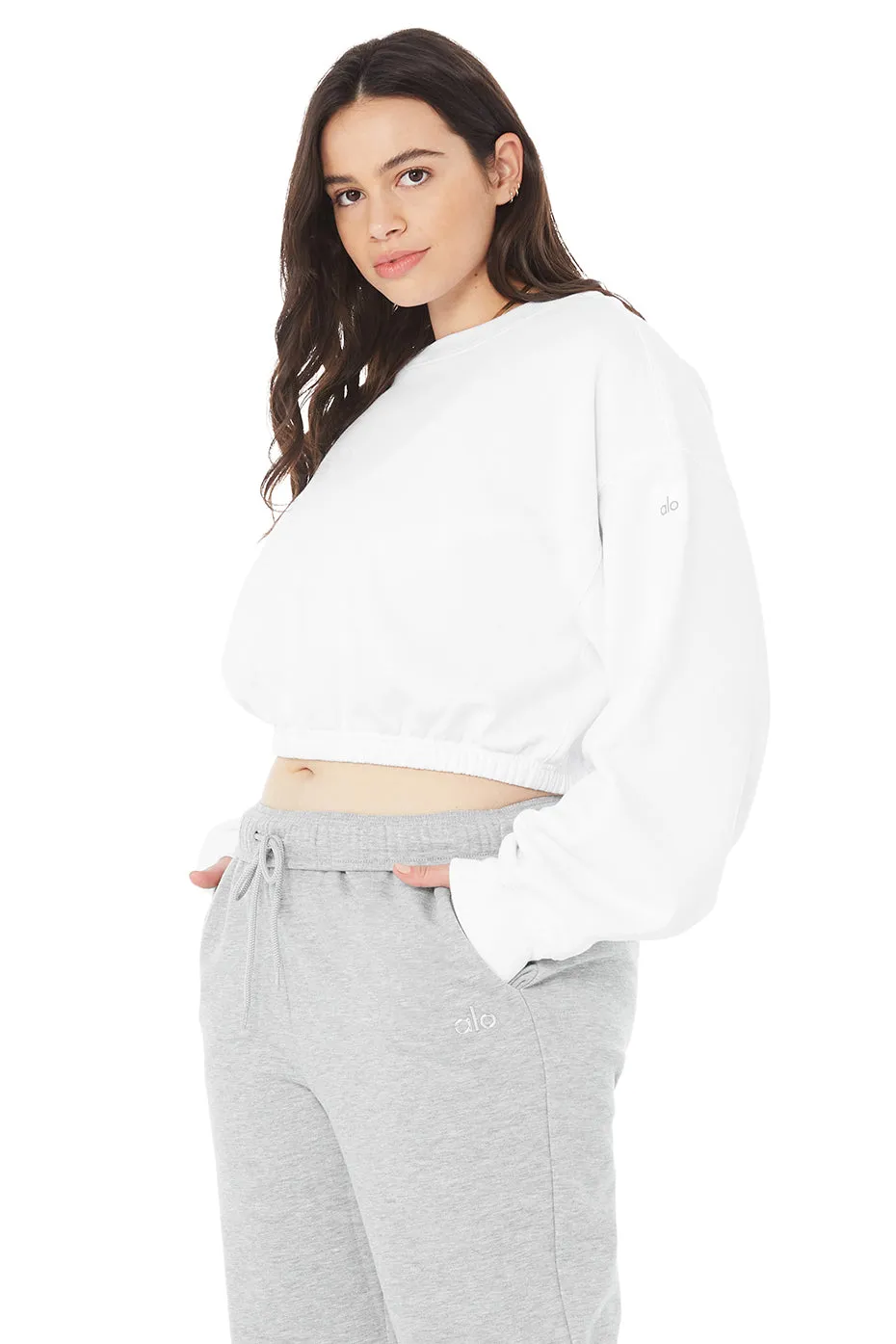 Devotion Crew Neck Pullover - White