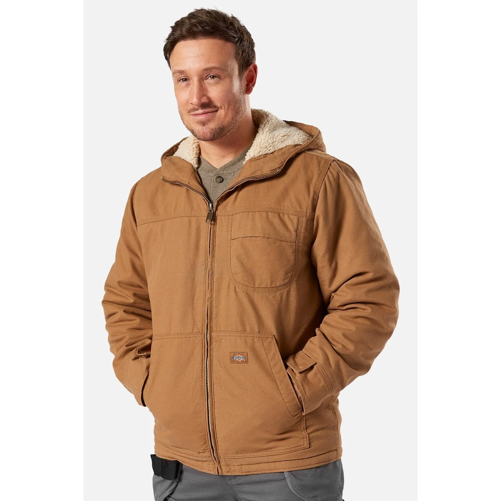 Dickies Sherpa Lined Duck Jacket  Rinsed Brown Duck