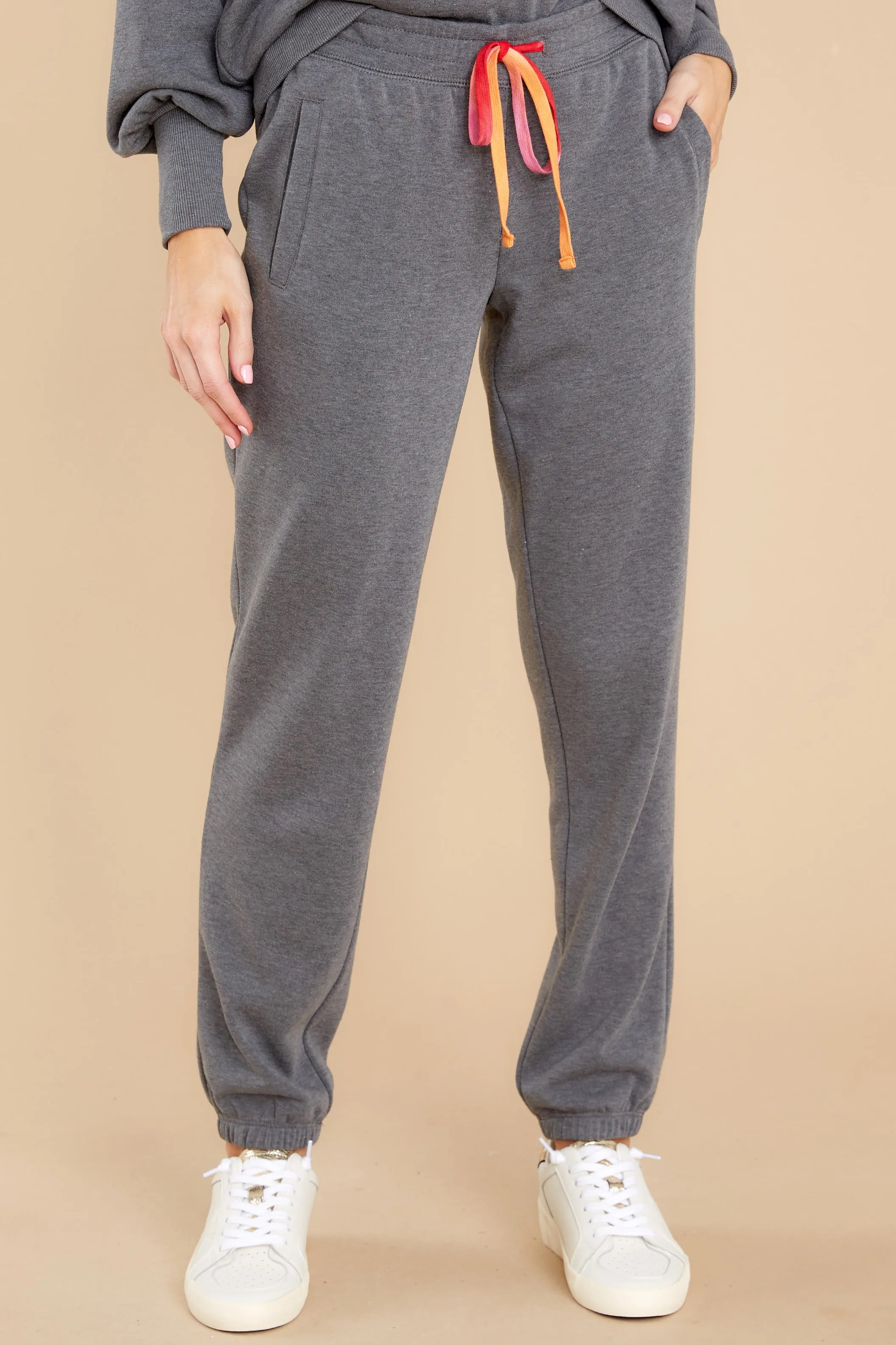 Dream Chaser Grey Heart Print Joggers