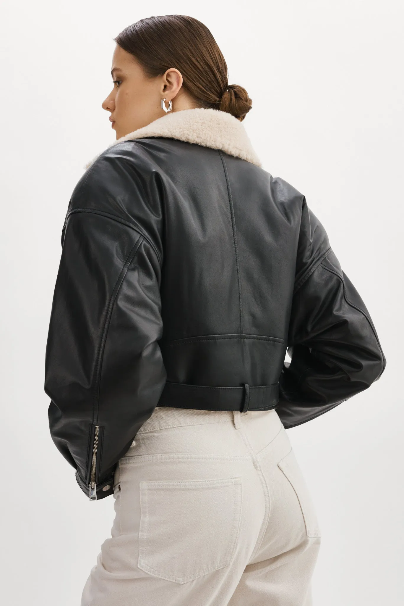 DYLAN | 80's Sherpa Leather Biker Jacket