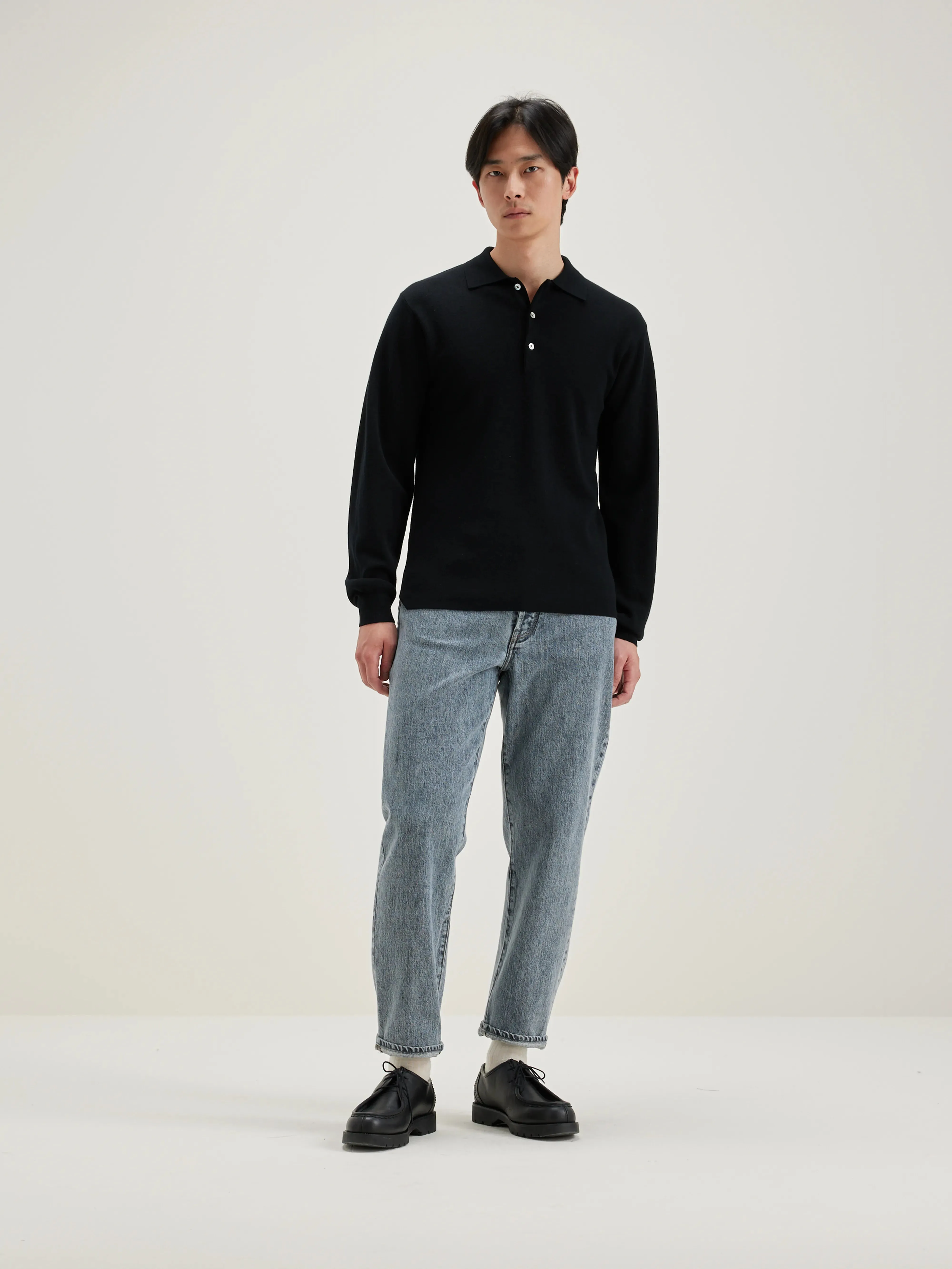 Dynol polo-style sweater (242 / M / BLACK BLUE)