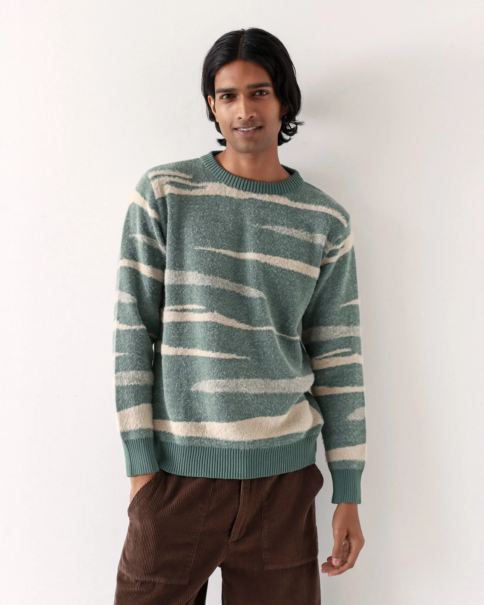 Eclipse Knit - Forest Green Landscape Repeat