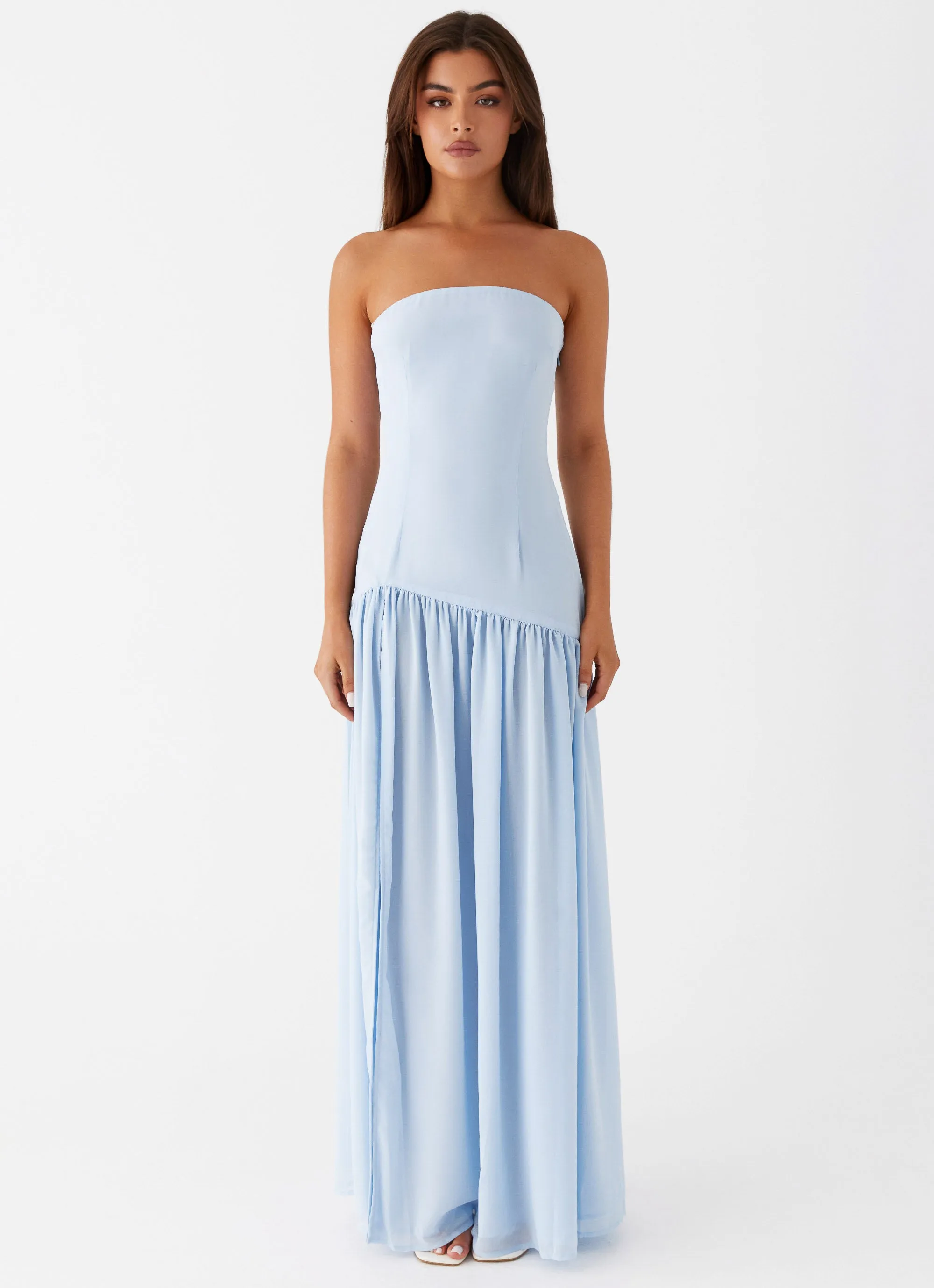 Eden Strapless Maxi Dress - Blue