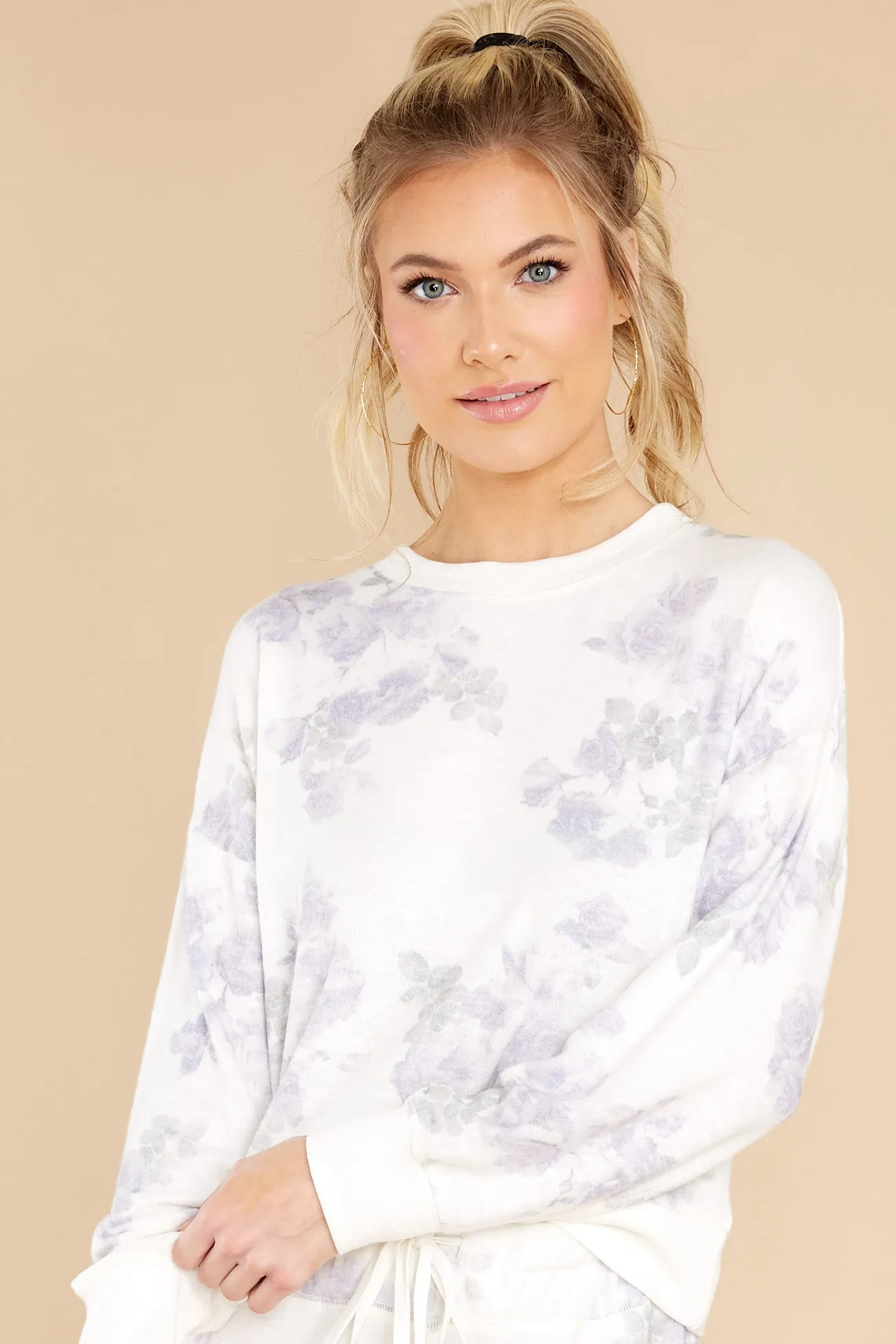 Elle Pastel Lavender Ash Floral Long Sleeve