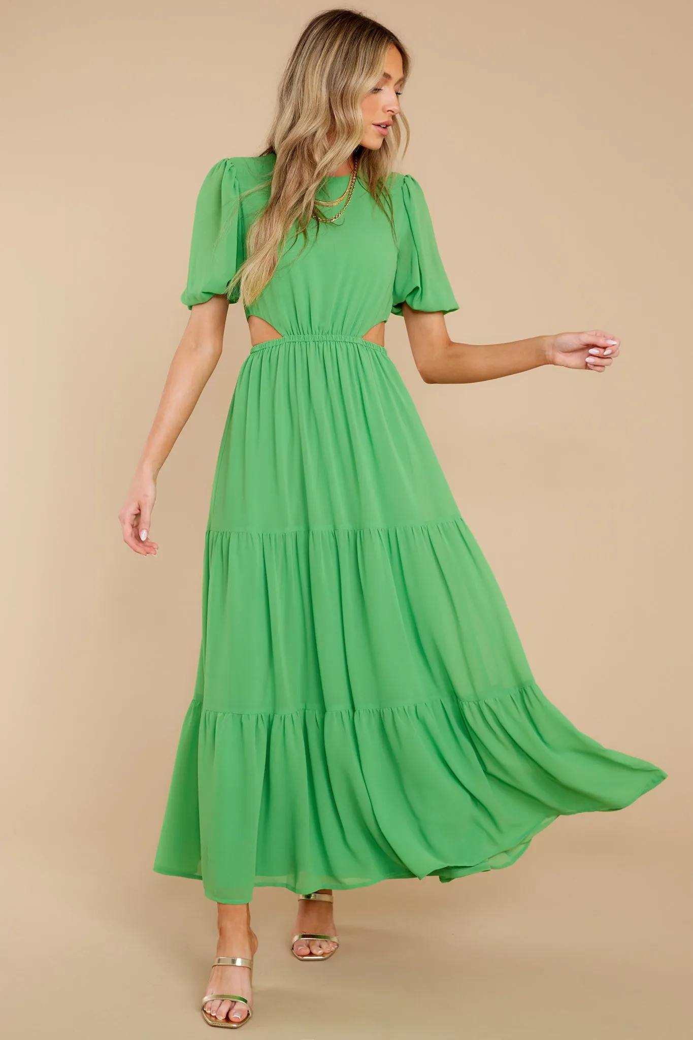 Enjoy The Sunshine Green Maxi Dress