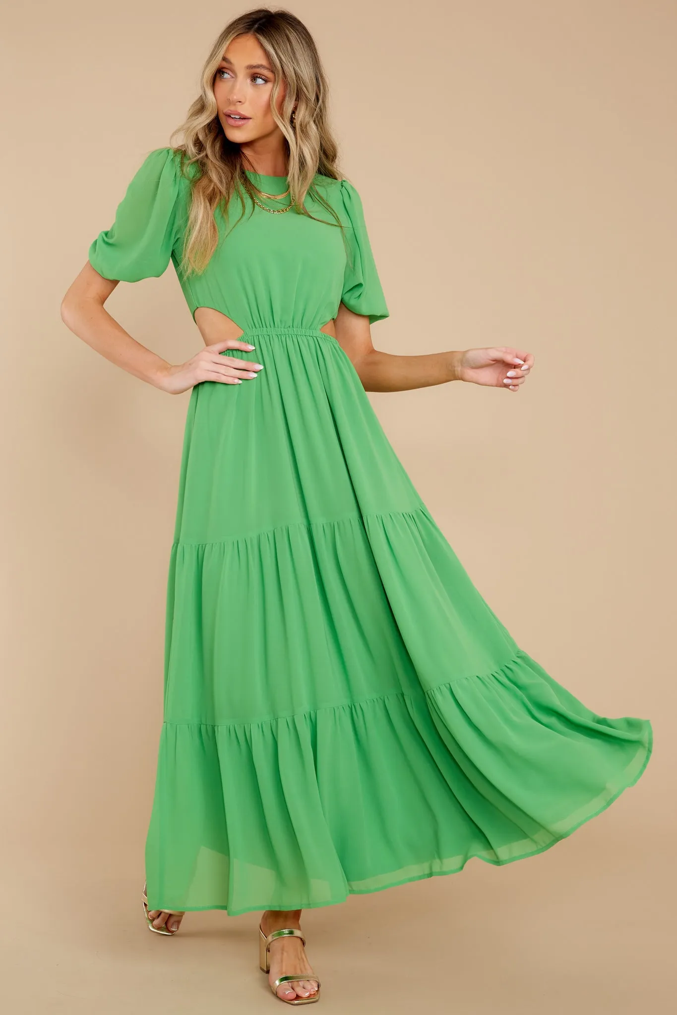 Enjoy The Sunshine Green Maxi Dress