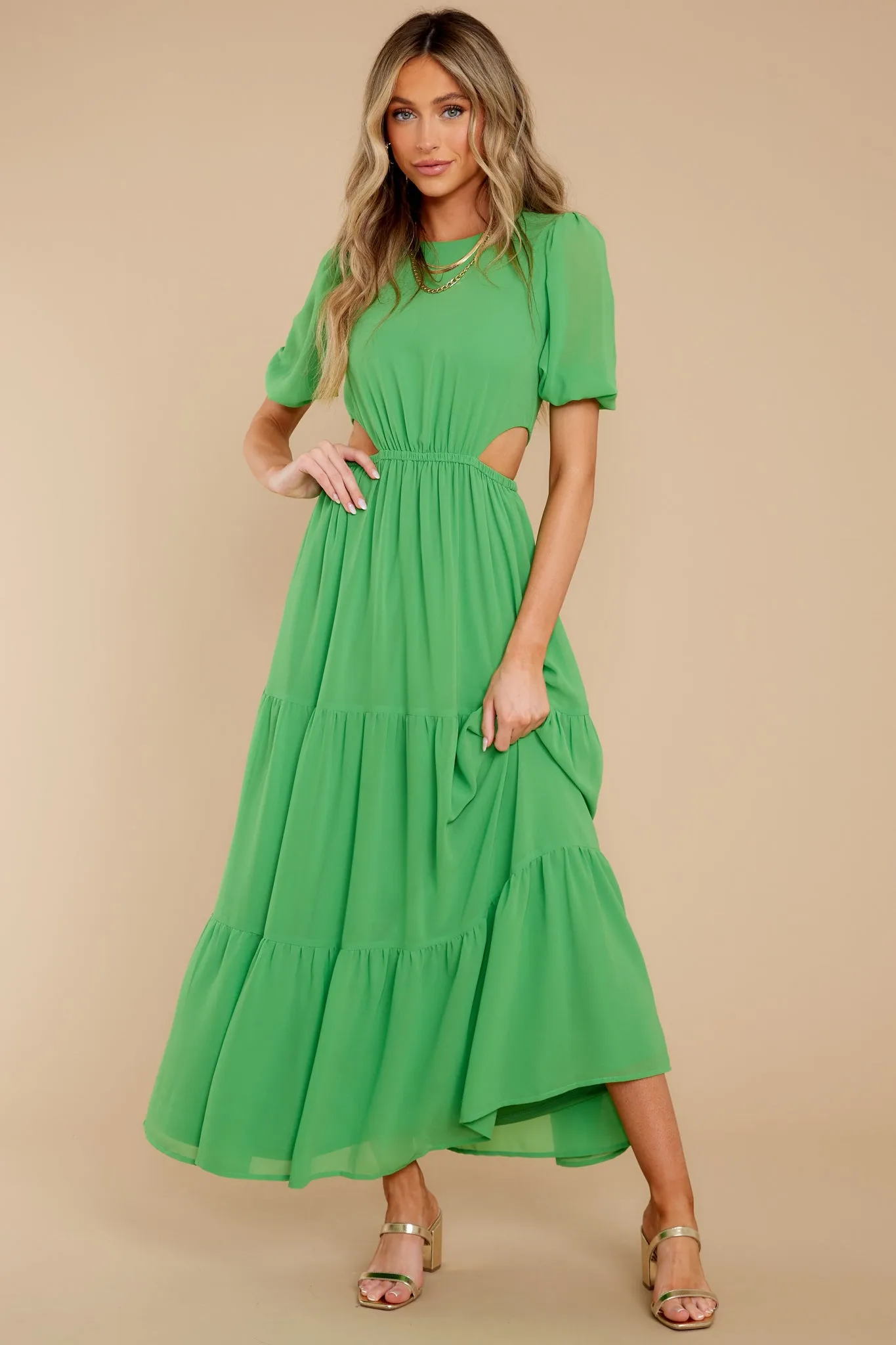 Enjoy The Sunshine Green Maxi Dress