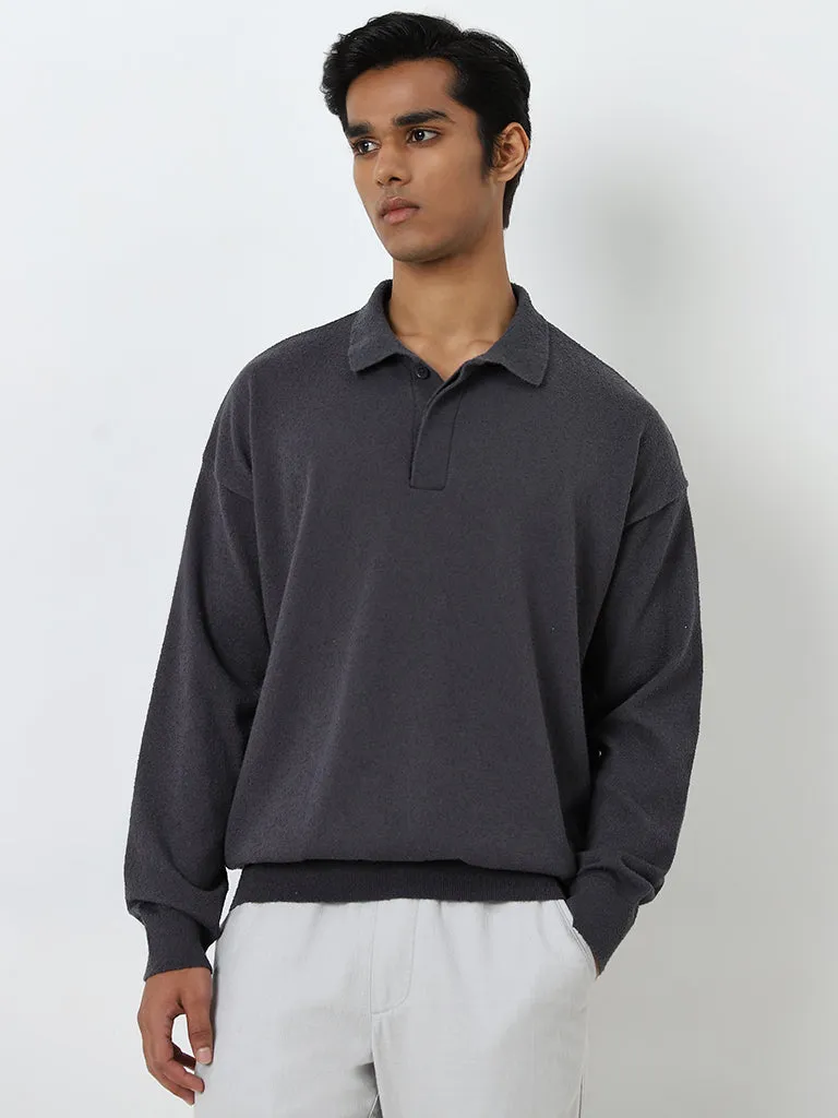 ETA Charcoal Relaxed-Fit Sweater