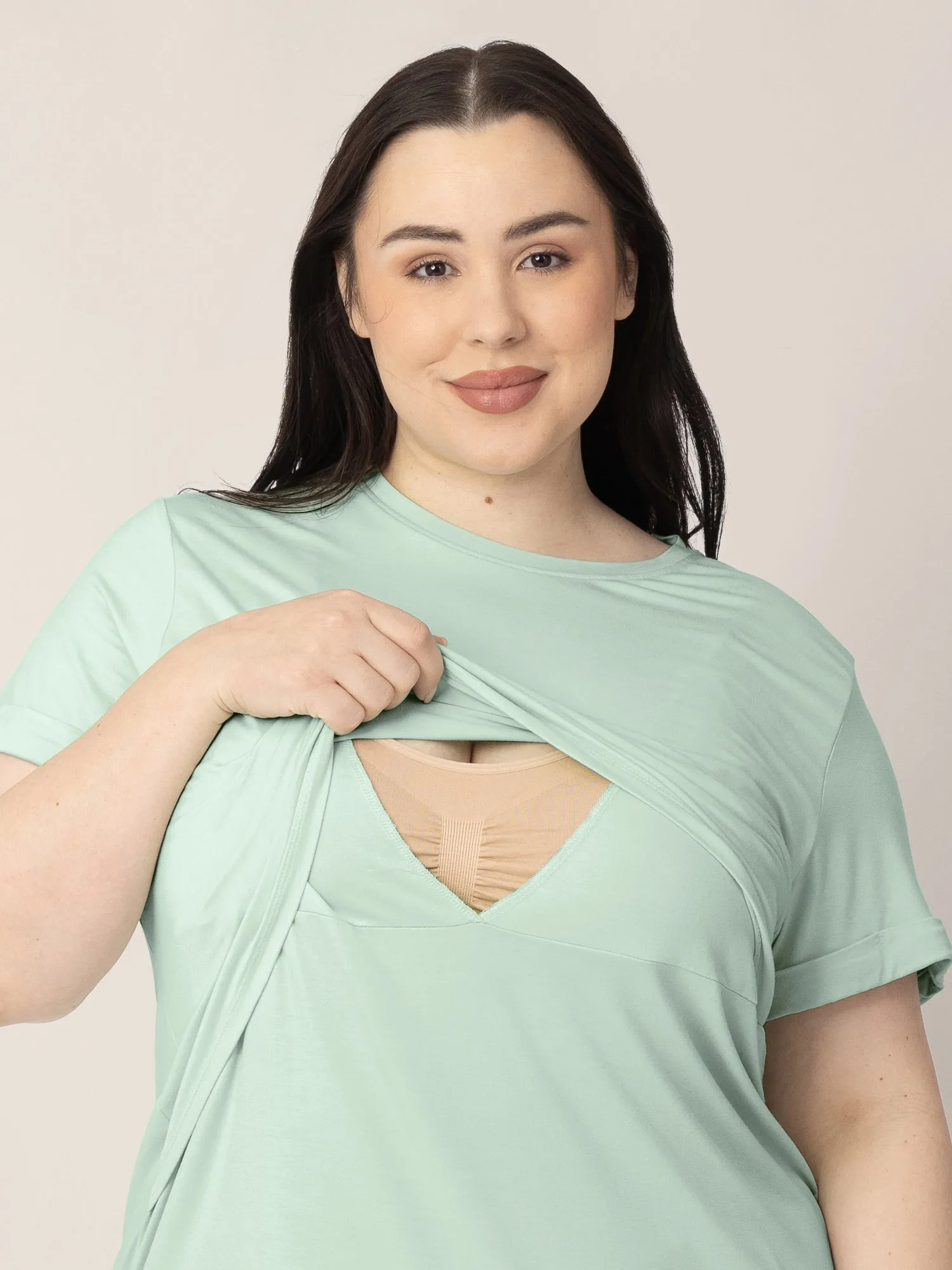 Everyday Asymmetrical Nursing T-shirt | Soft Mint