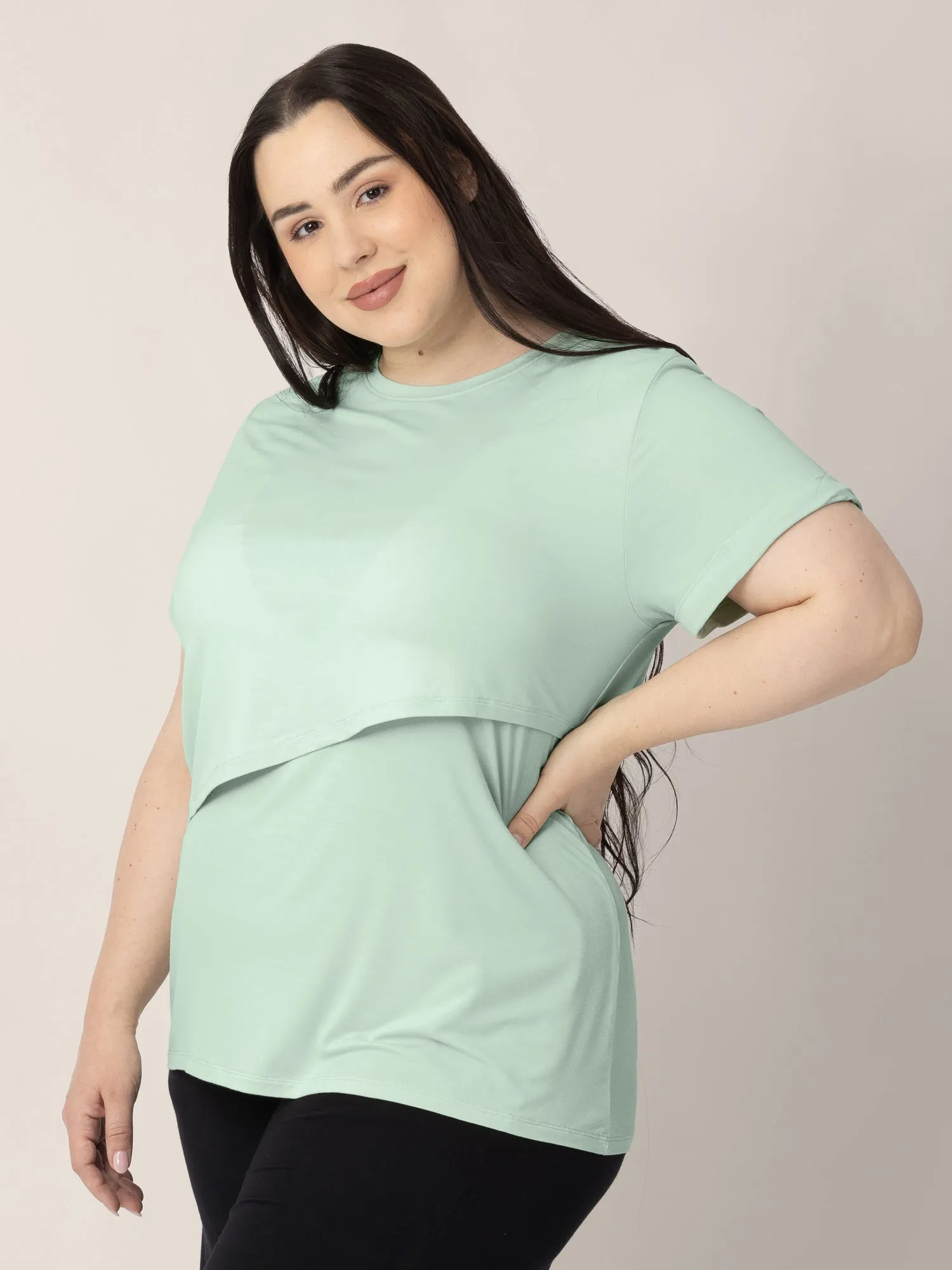 Everyday Asymmetrical Nursing T-shirt | Soft Mint