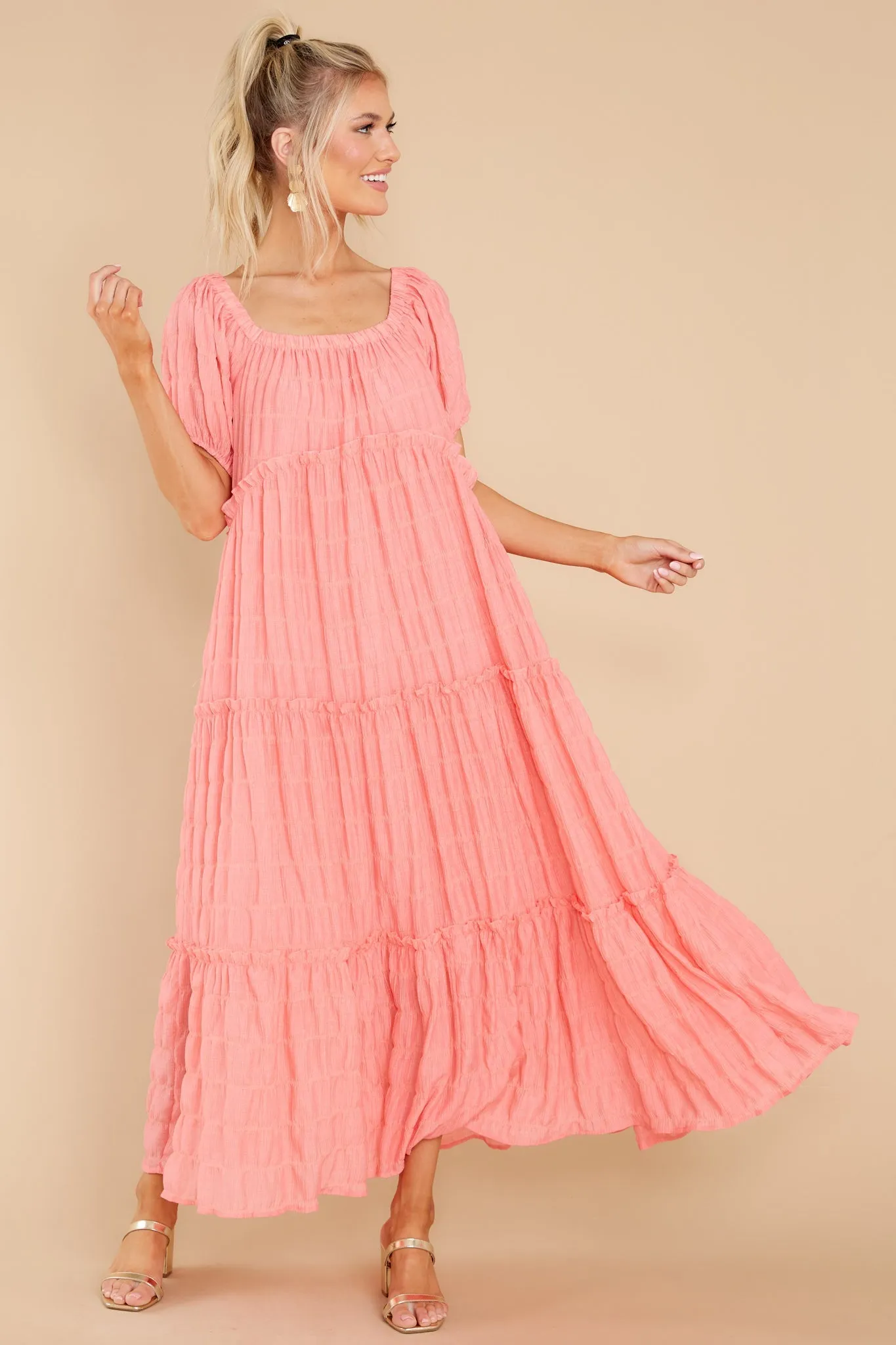 Exploring Love Coral Maxi Dress