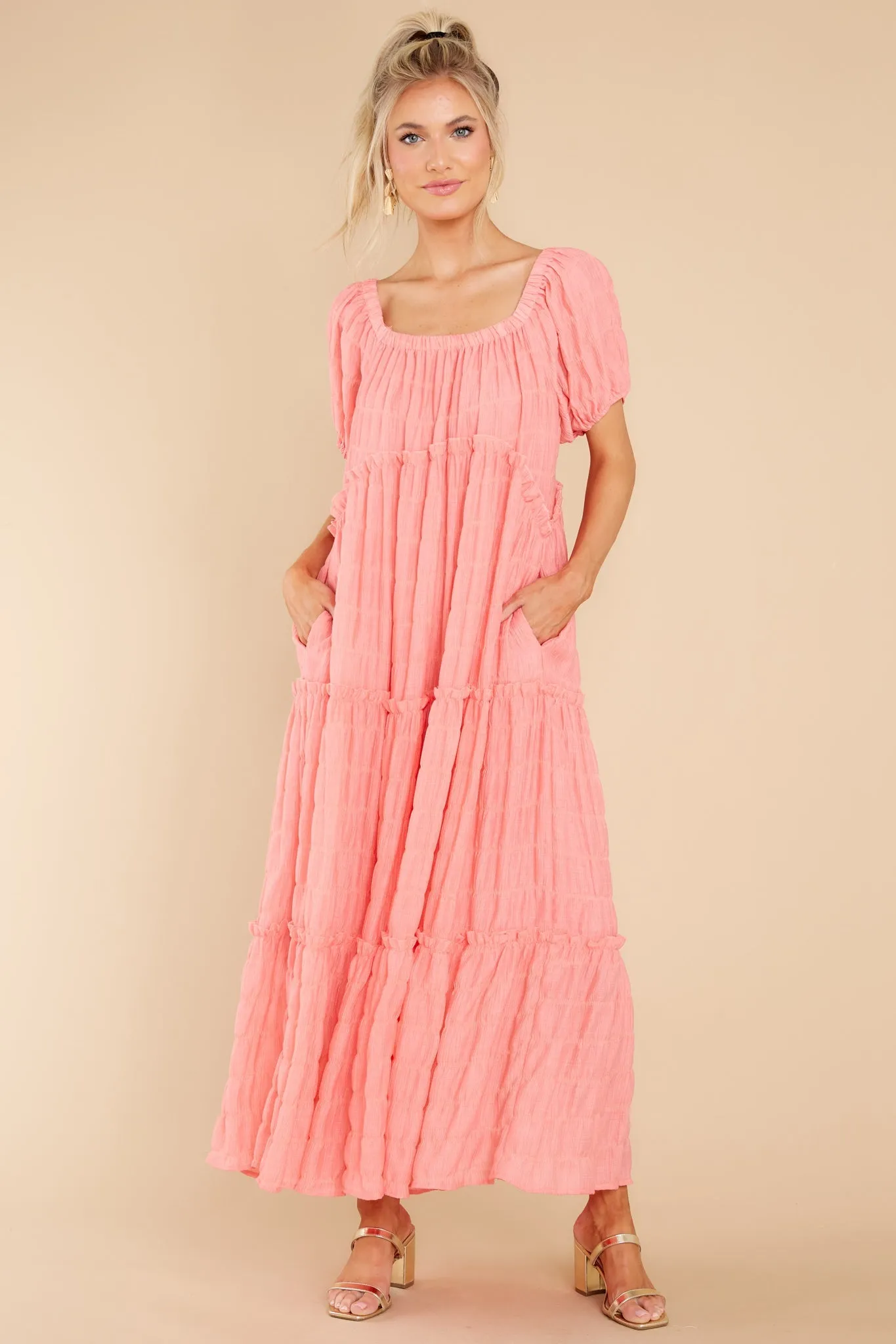 Exploring Love Coral Maxi Dress