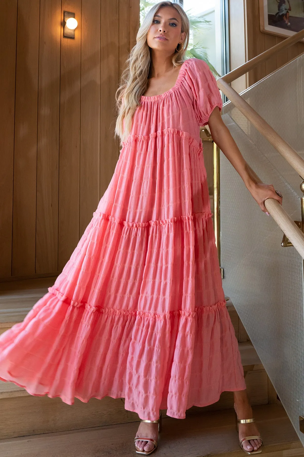 Exploring Love Coral Maxi Dress