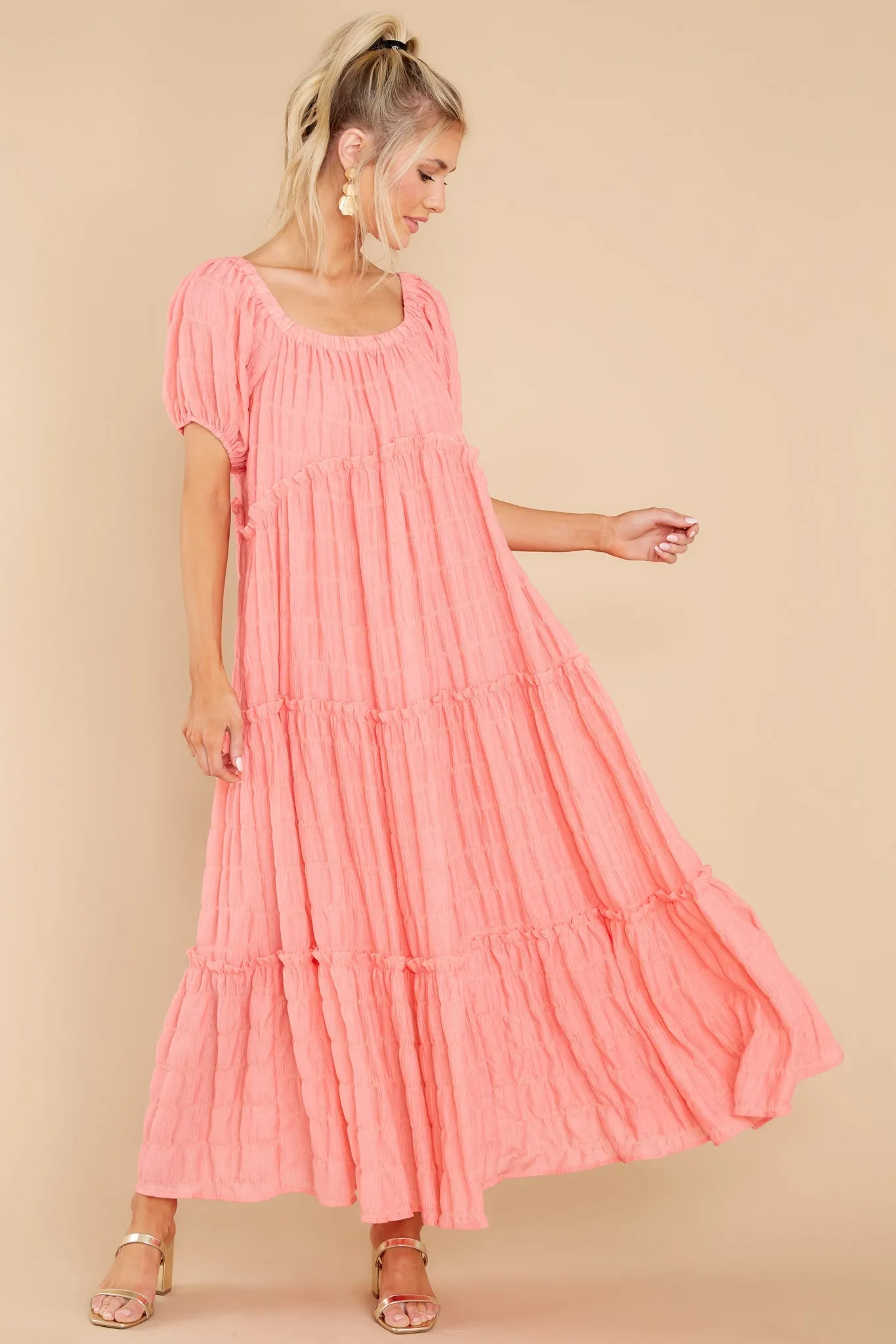 Exploring Love Coral Maxi Dress