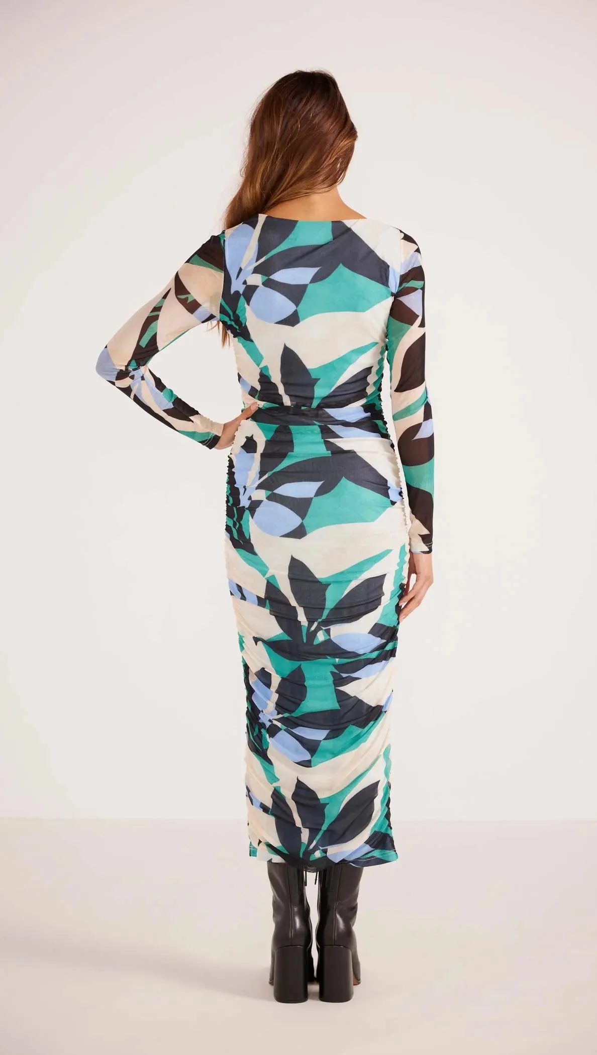 Faven Rouched Midi Dress