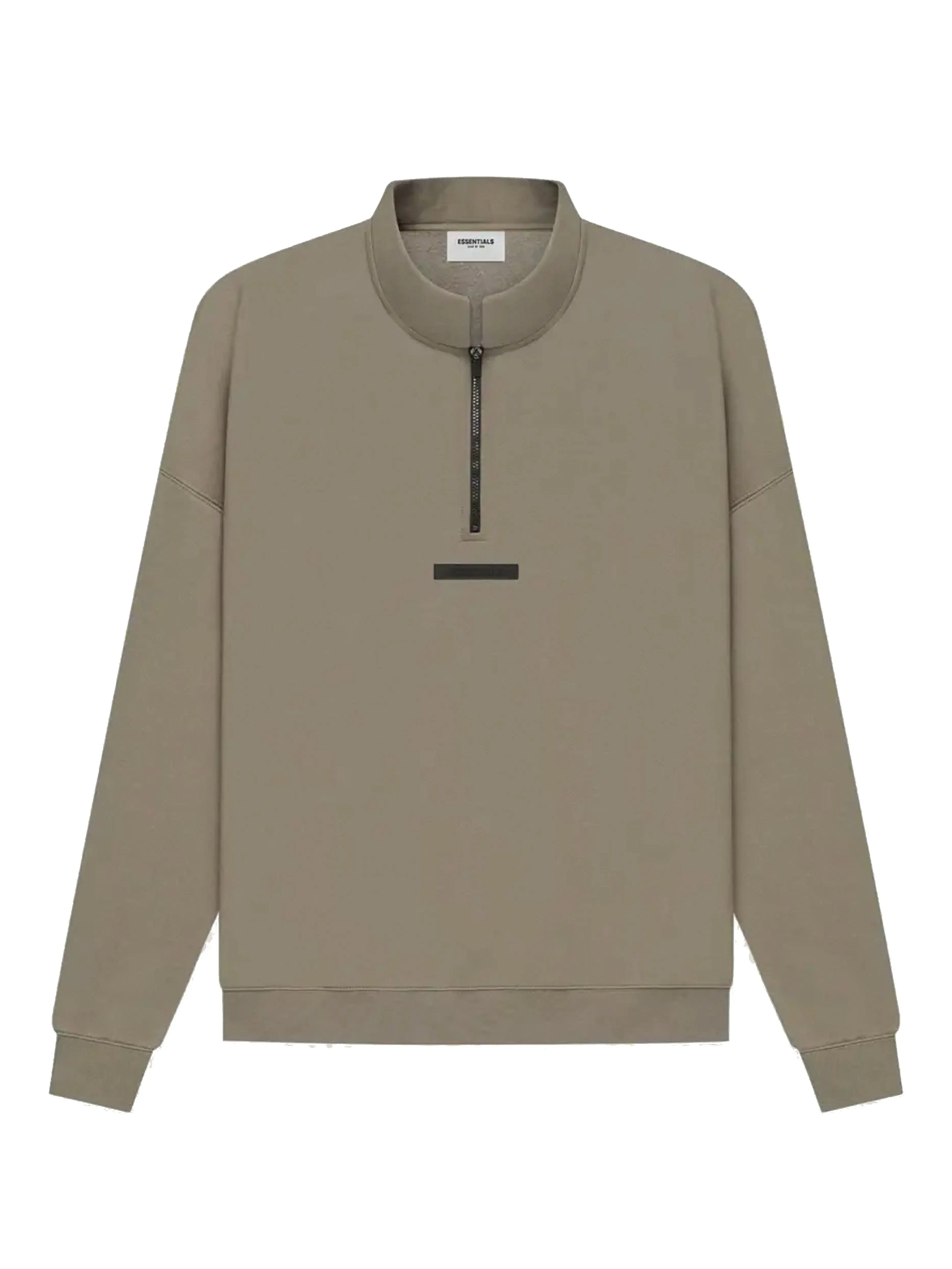 Fear Of God Essentials Back Logo Pullover Mockneck Half Zip Taupe [SS21]