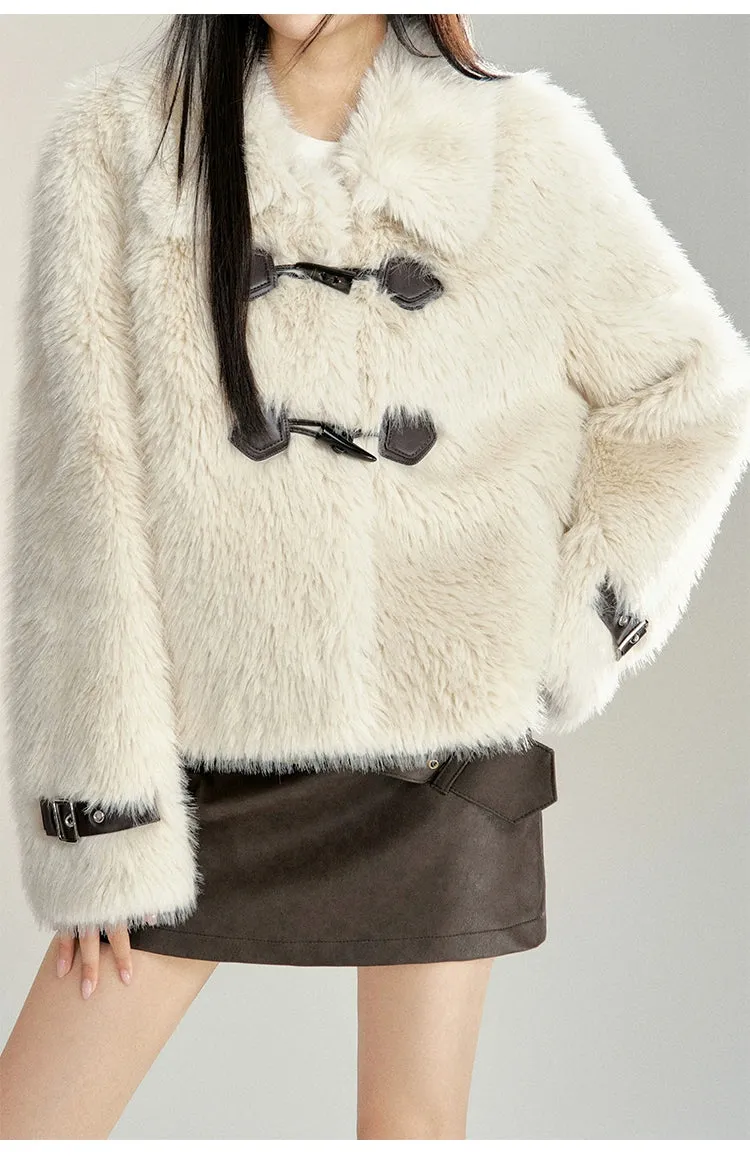 (Final Sale) Vintage Faux Fur Toggle Coat