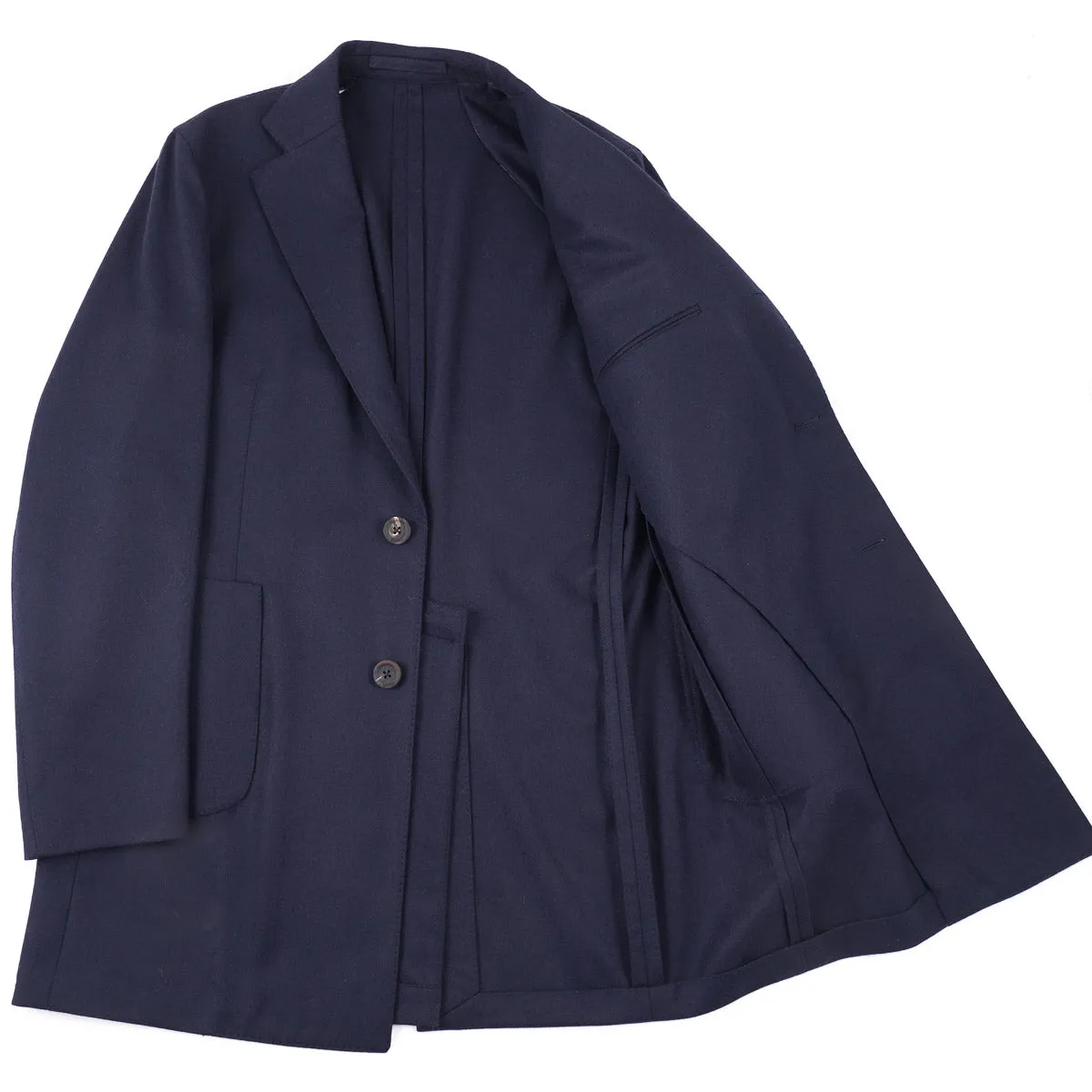 Finamore Soft-Constructed Wool Overcoat