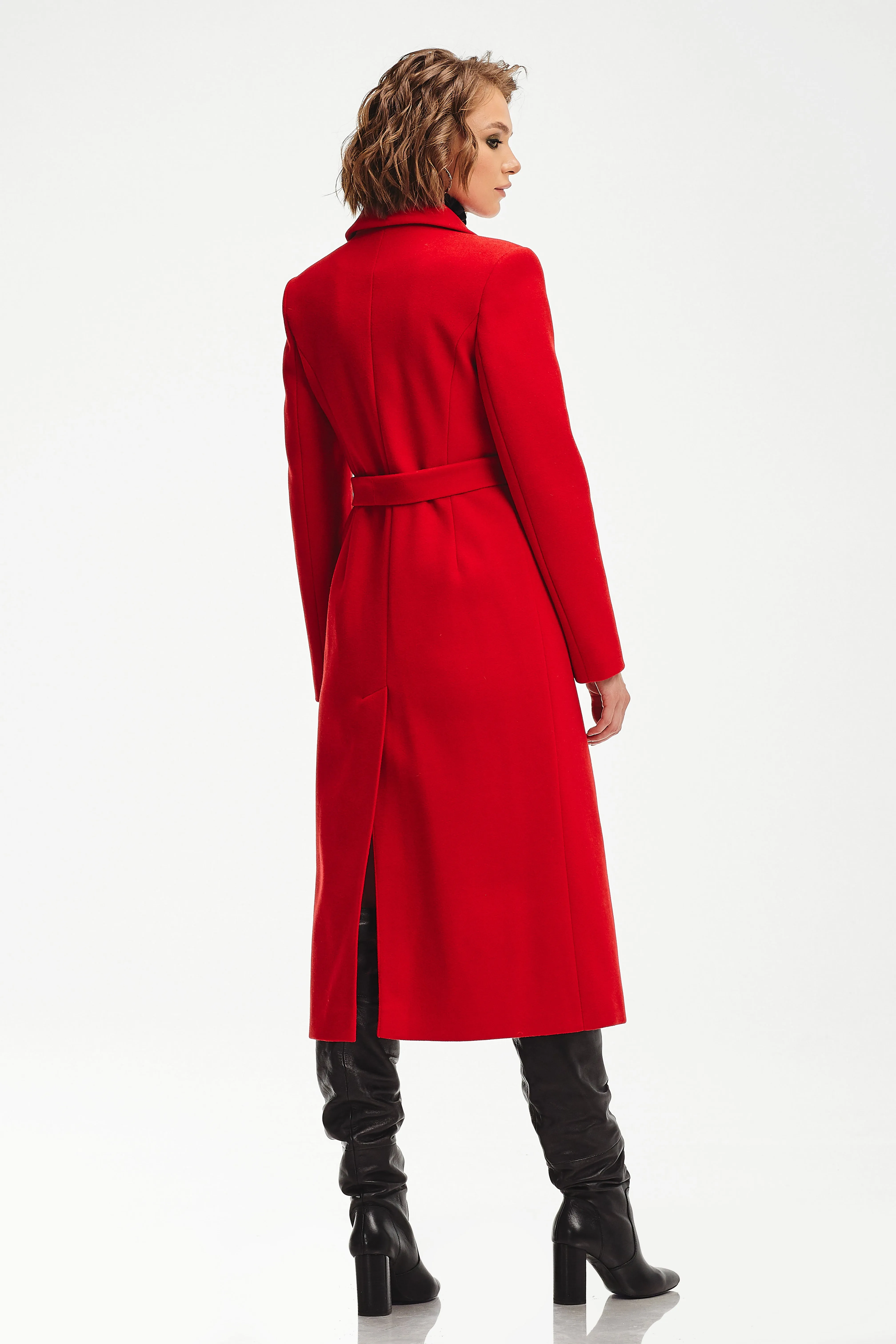 Fitted Tailored Wool Blend Overcoat