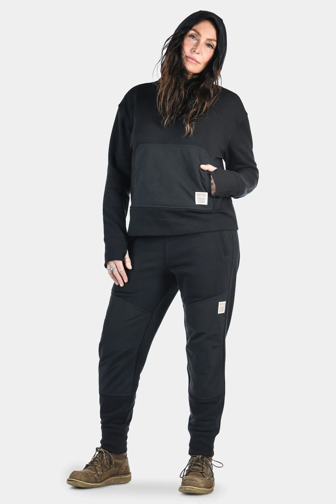 Flagger Fleece Jogger Work Pant in Black