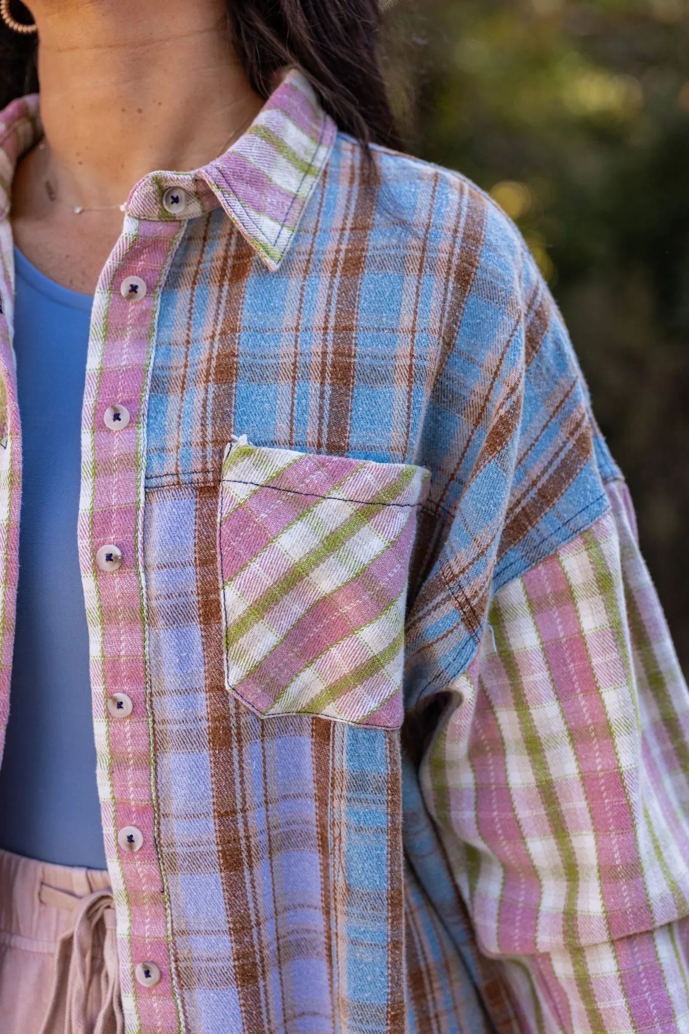 Flannel Memories Pink Plaid Top