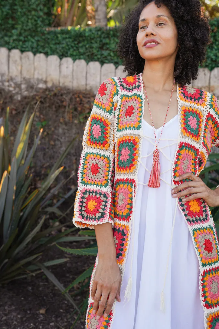 Flower Power Crochet Kimono