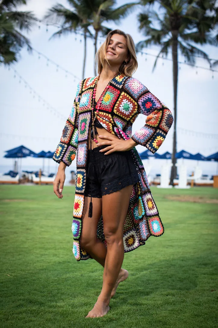 Flower Power Crochet Kimono