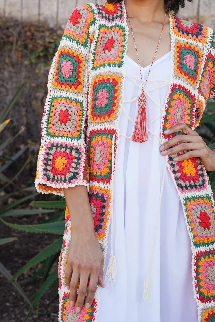 Flower Power Crochet Kimono