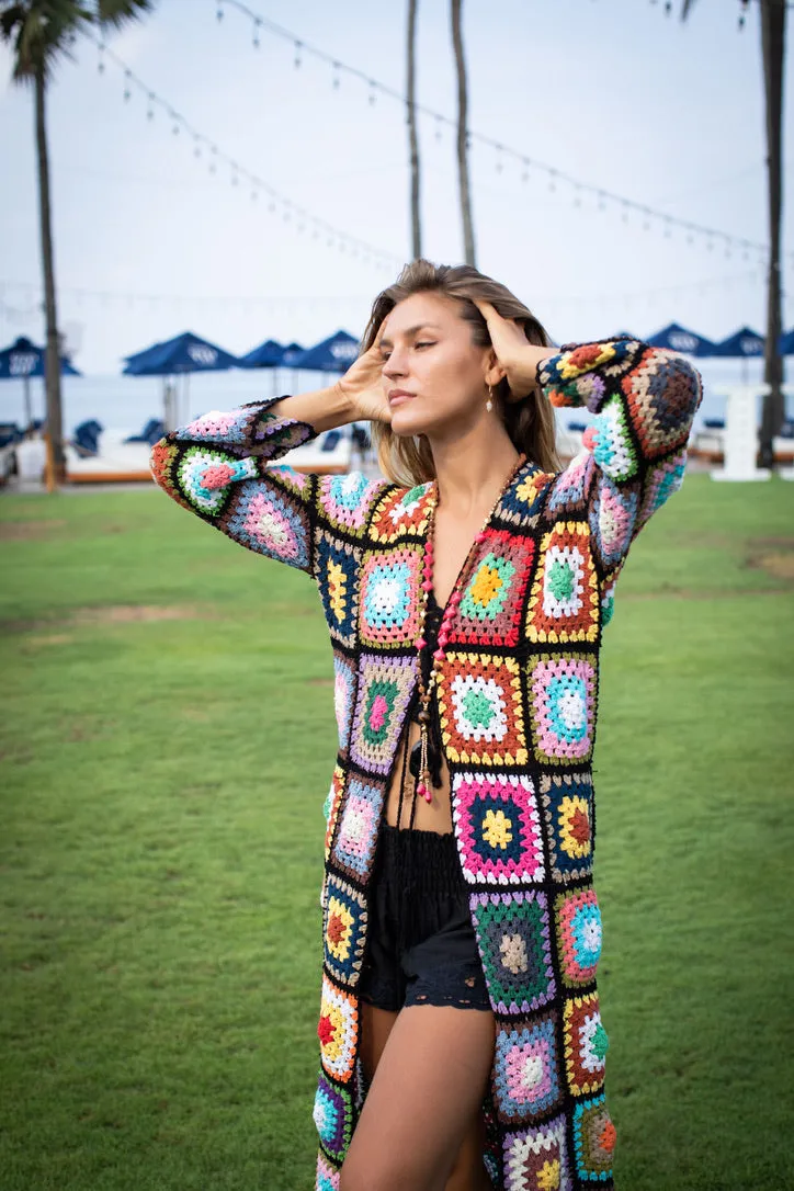 Flower Power Crochet Kimono