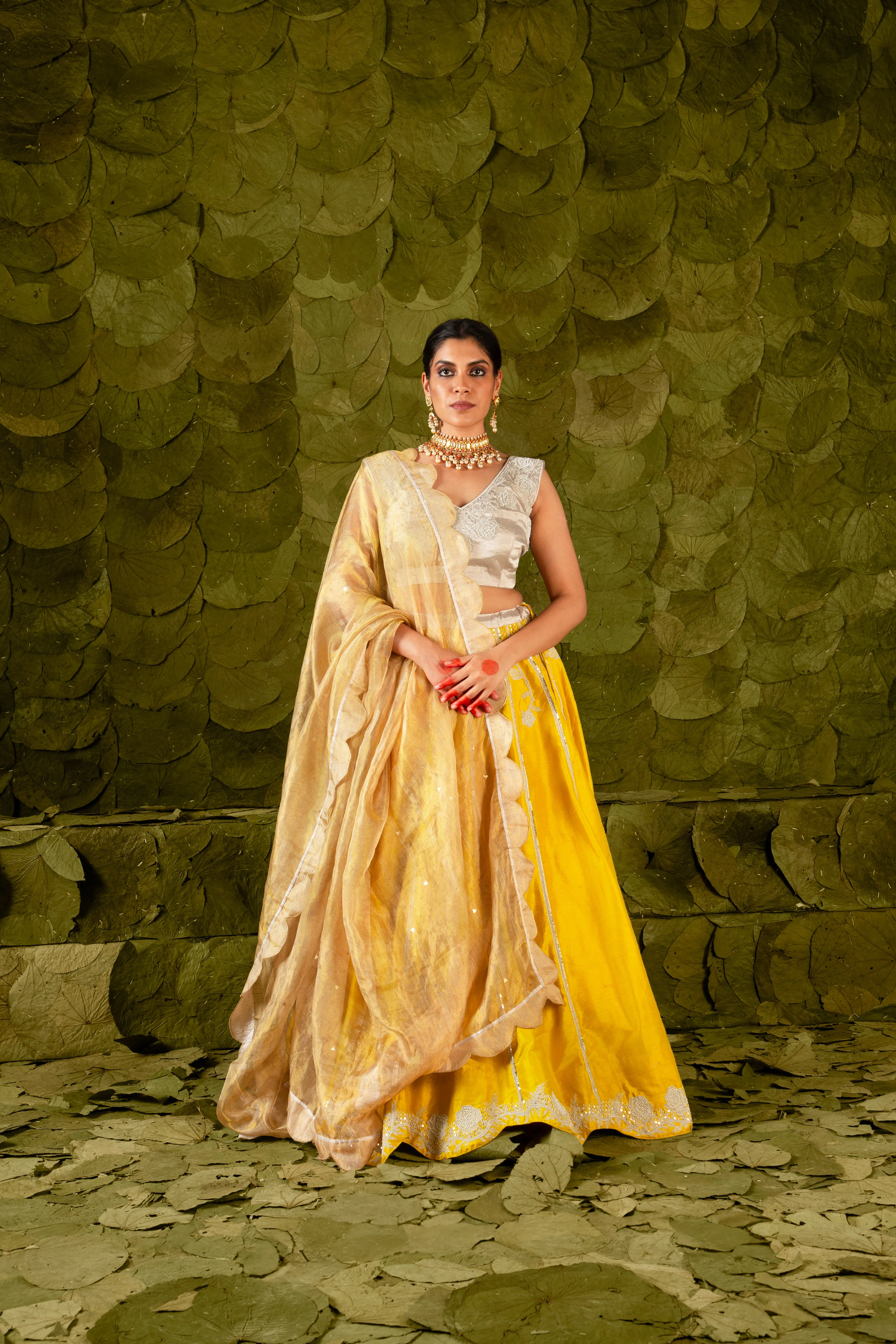 Gēlaṭhi (ಗೆಳತಿ) Lehenga in Spicy Mustard