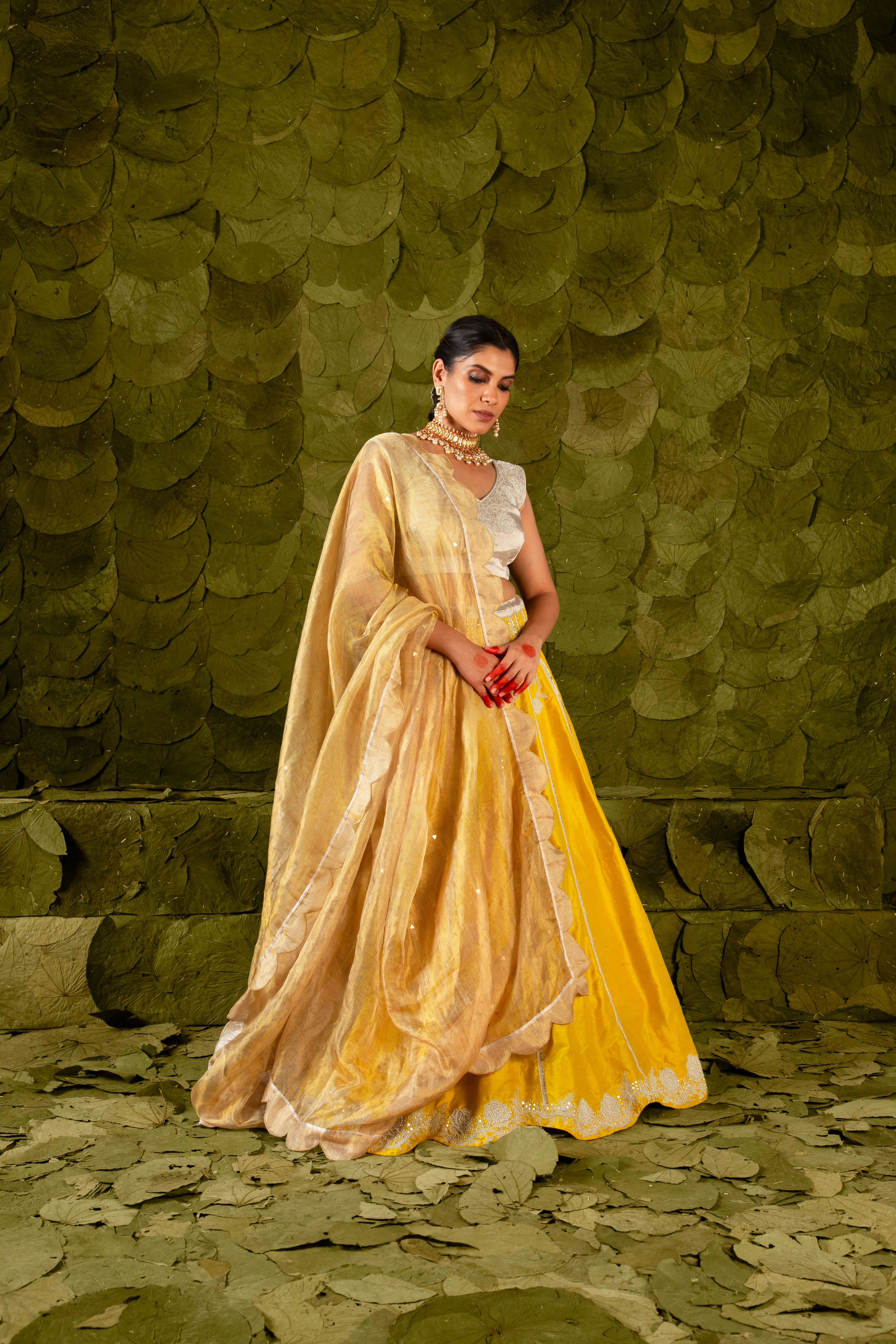 Gēlaṭhi (ಗೆಳತಿ) Lehenga in Spicy Mustard