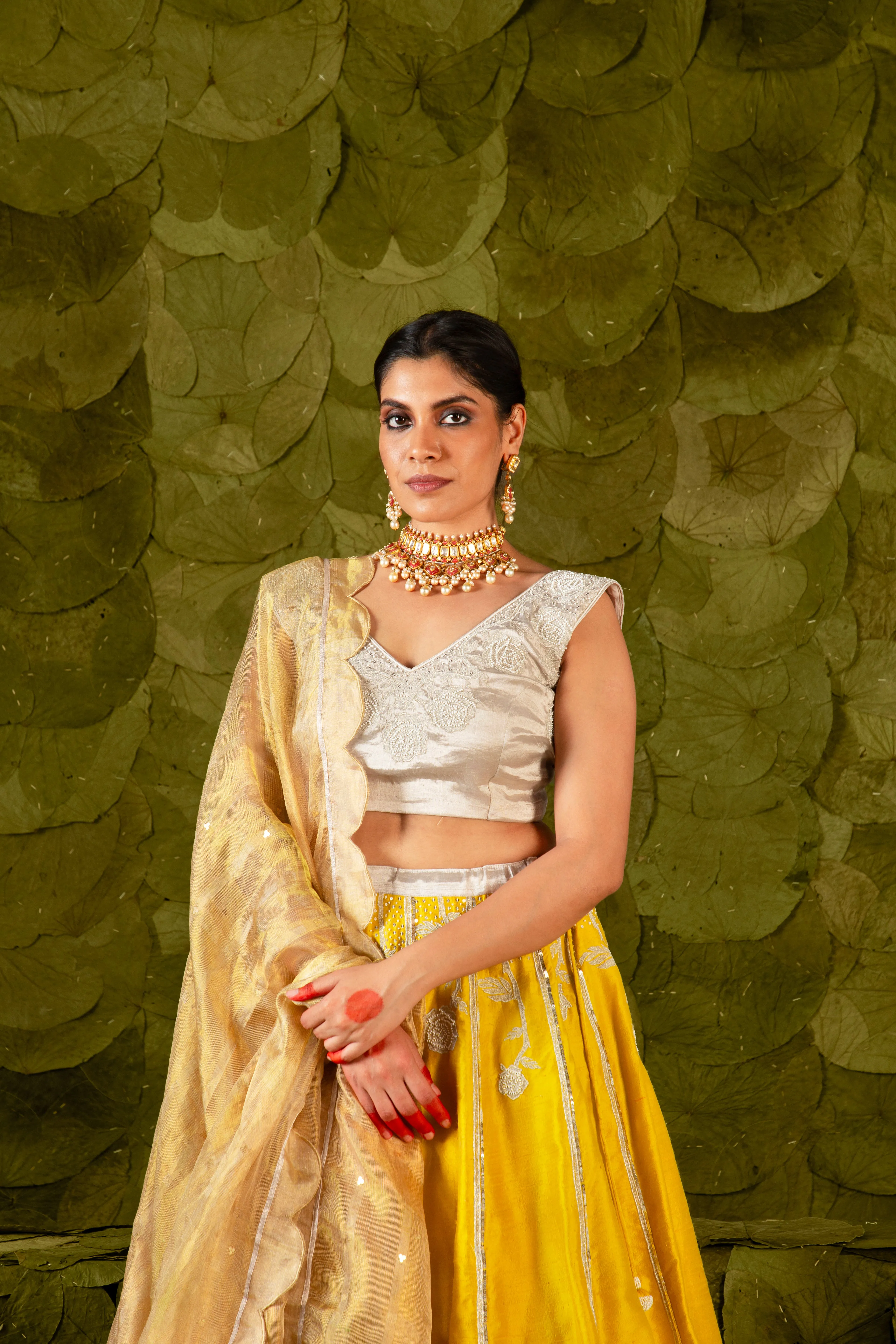 Gēlaṭhi (ಗೆಳತಿ) Lehenga in Spicy Mustard