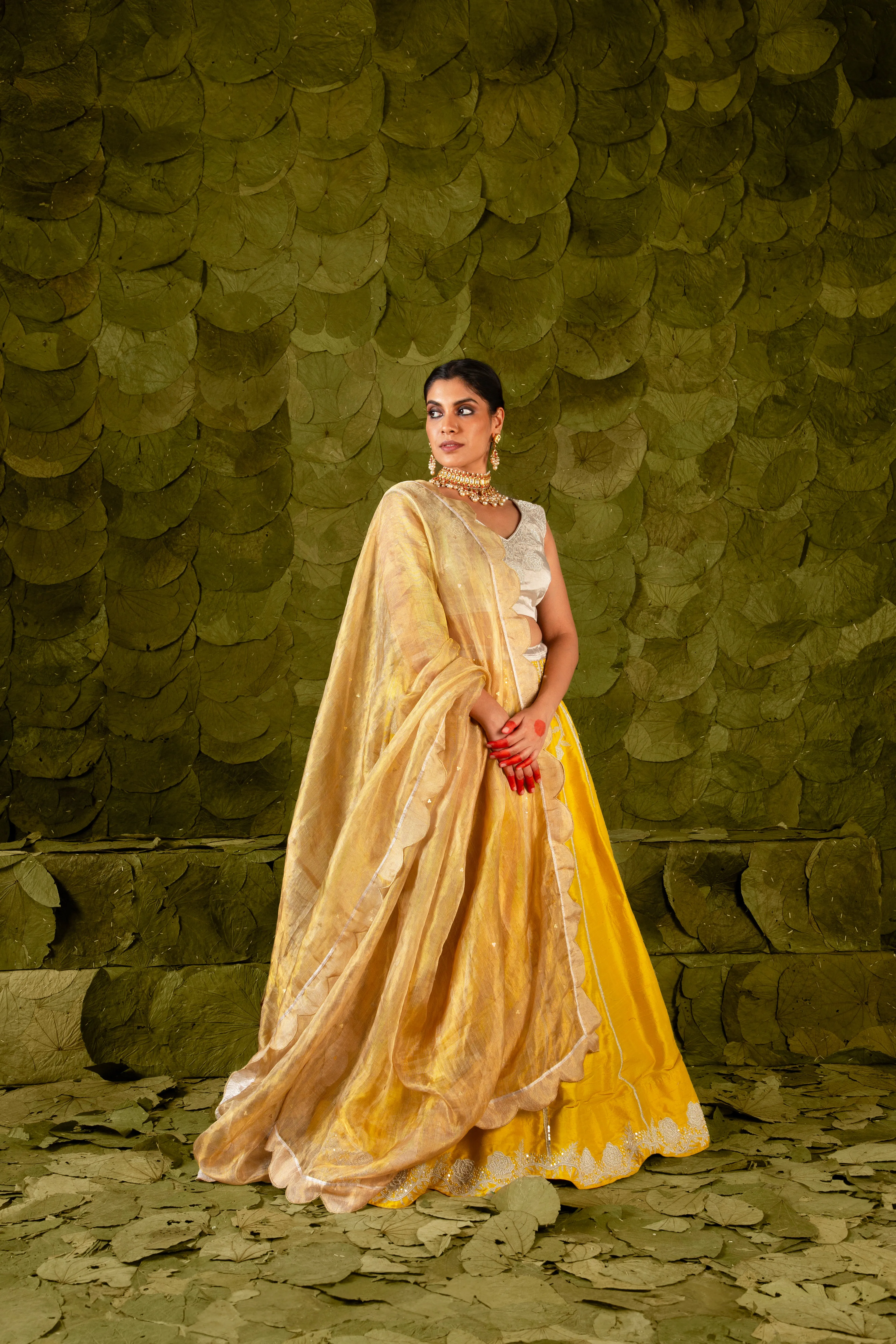 Gēlaṭhi (ಗೆಳತಿ) Lehenga in Spicy Mustard