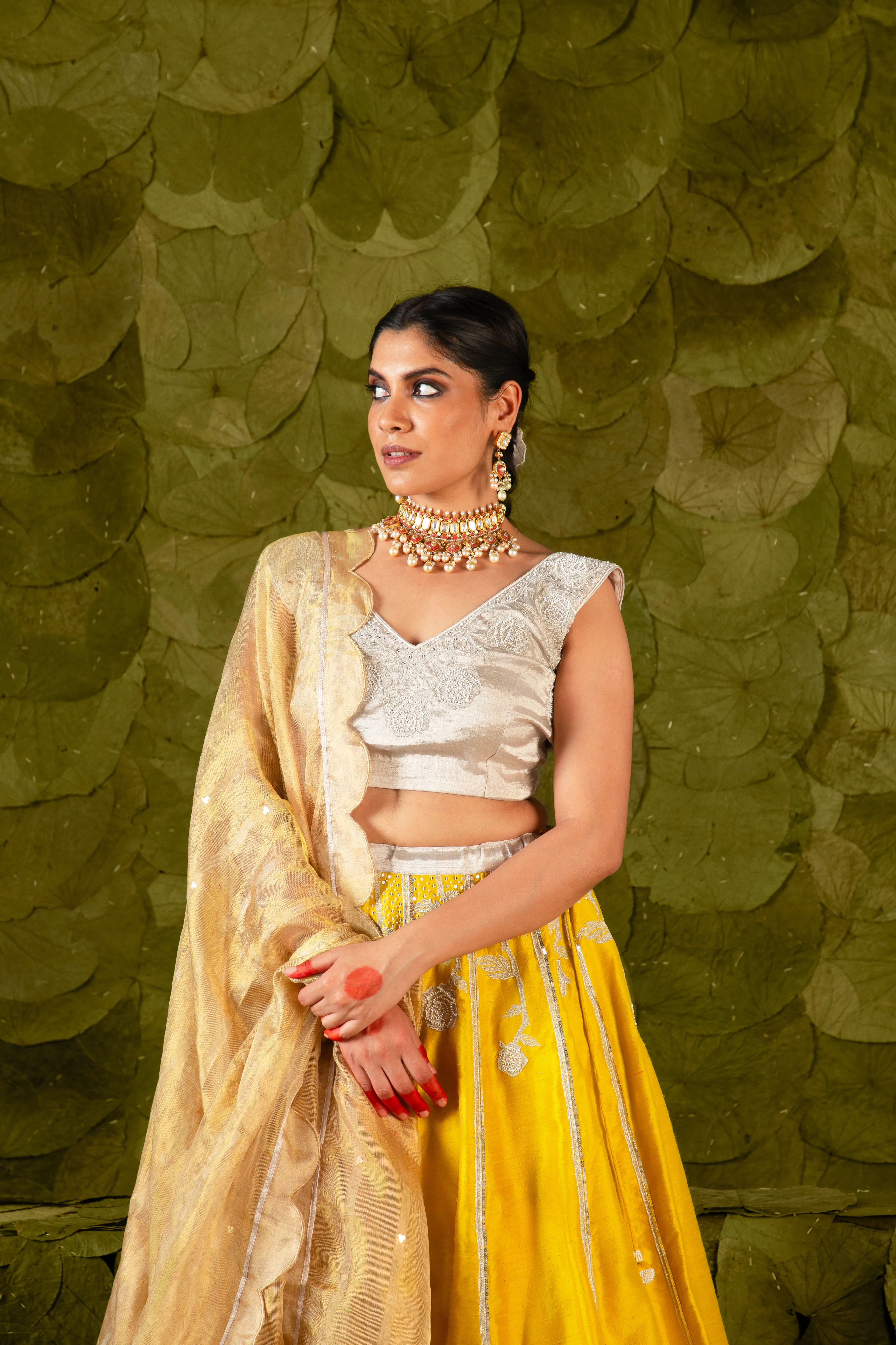 Gēlaṭhi (ಗೆಳತಿ) Lehenga in Spicy Mustard