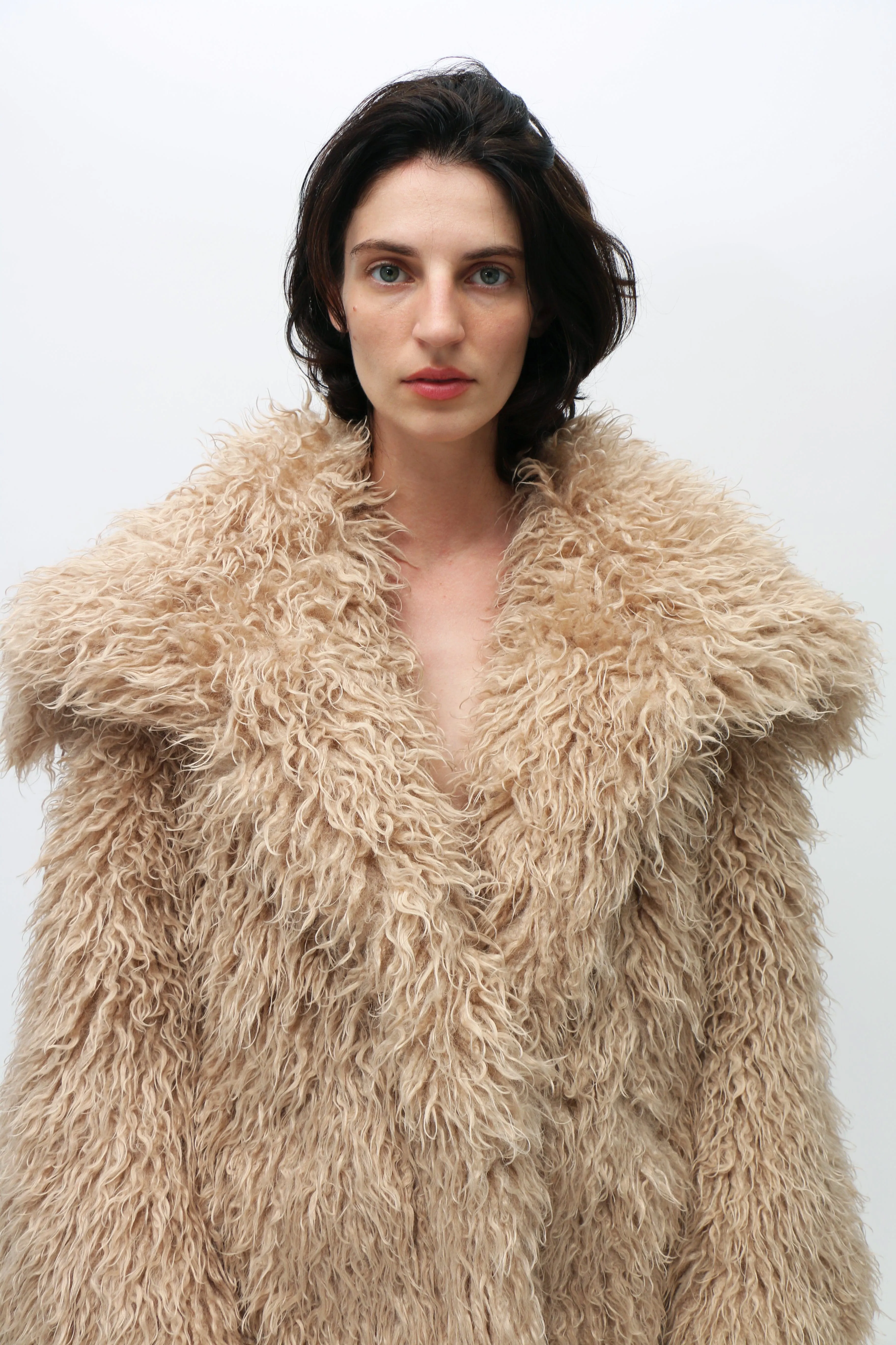 Golden Beige Shag Coat