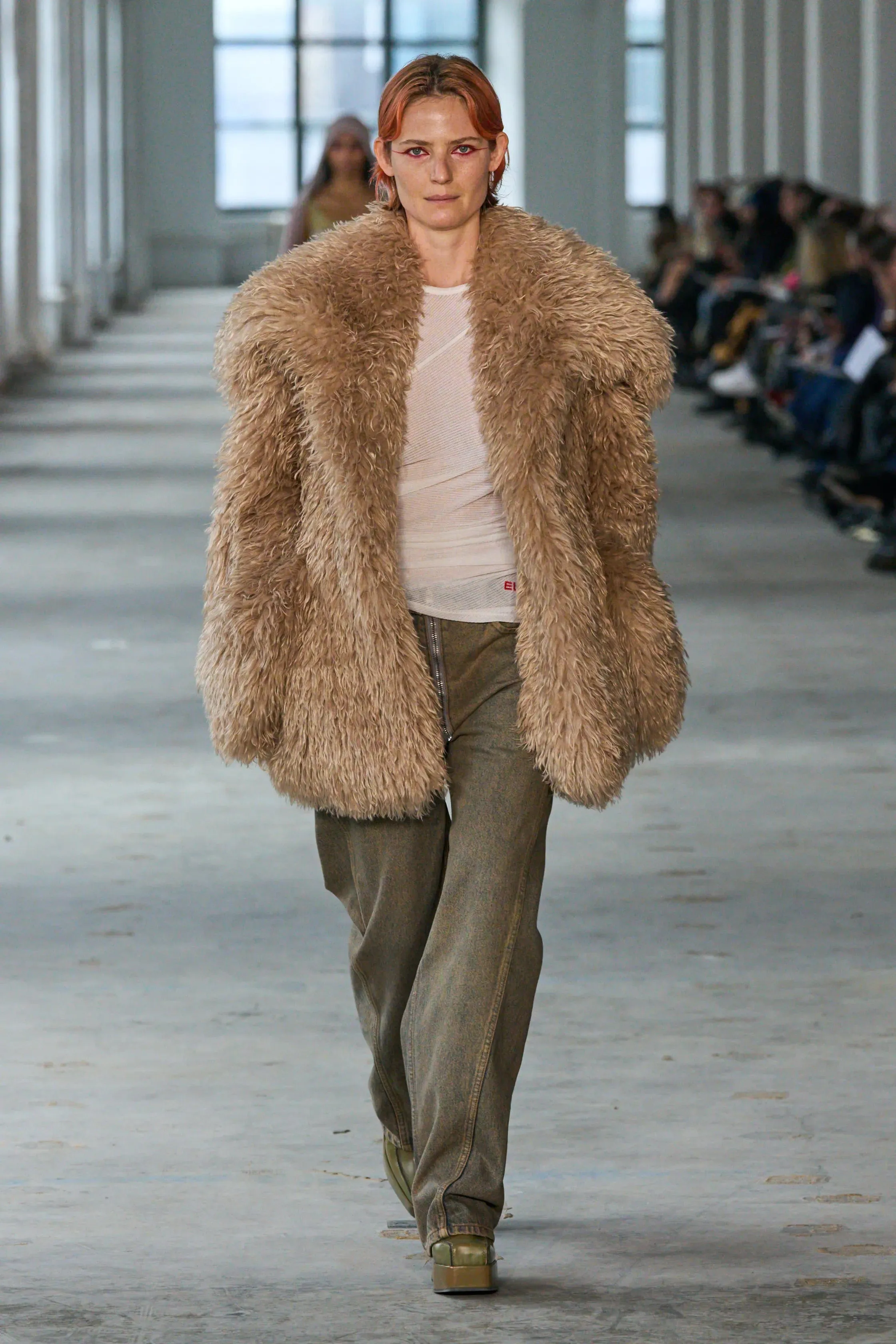 Golden Beige Shag Coat