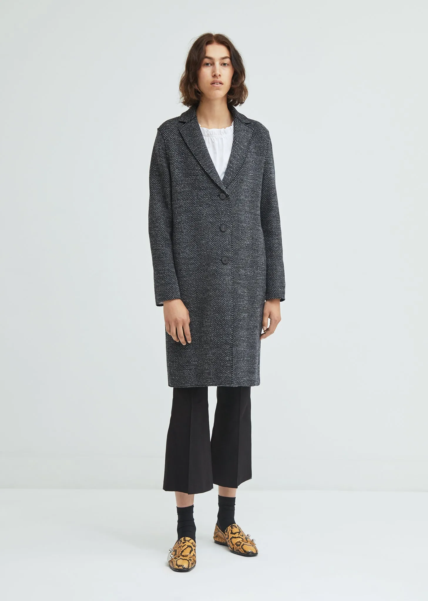 Herringbone Wool Overcoat