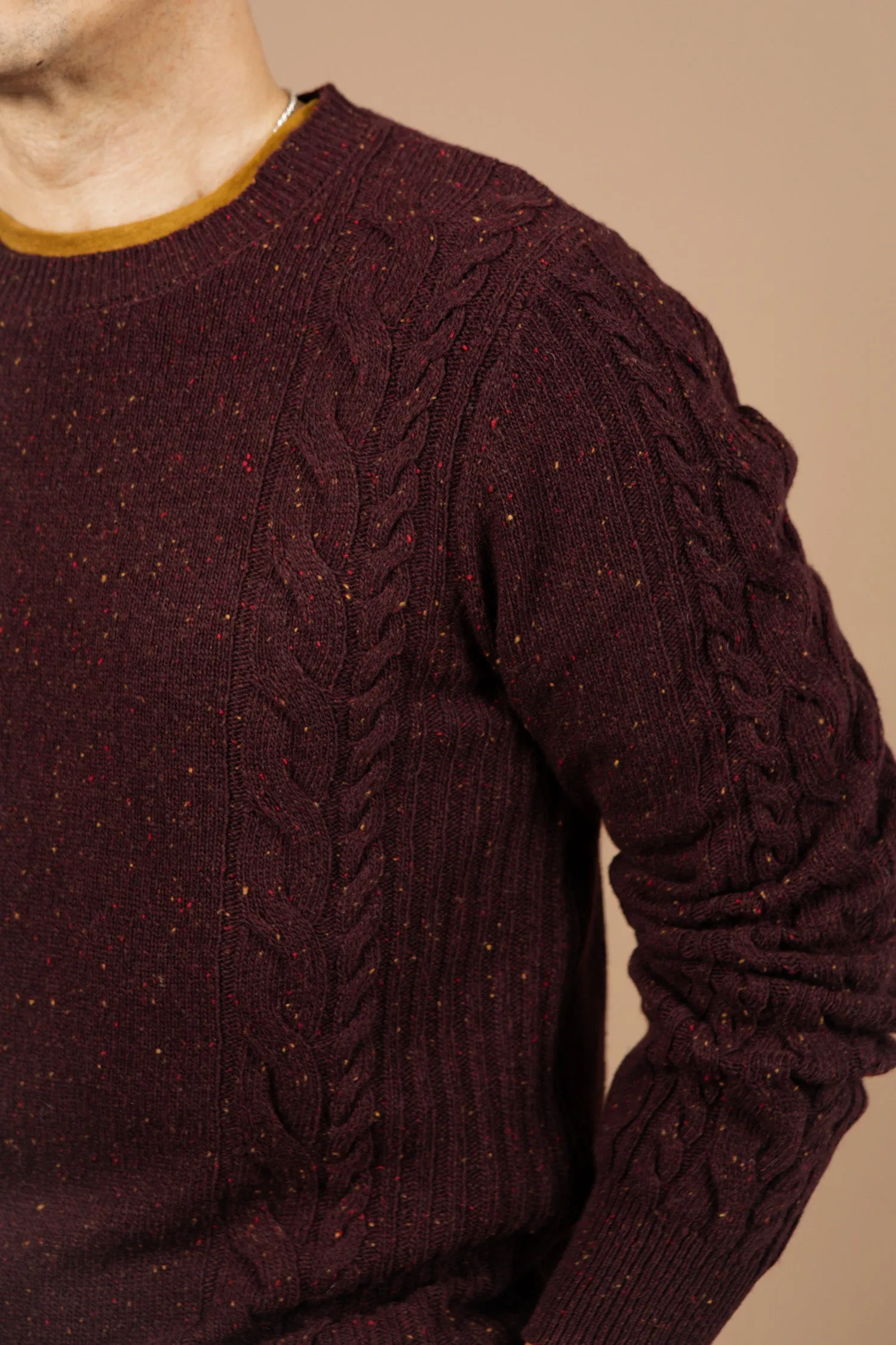 Hugo Sweater / Burgundy Donegal