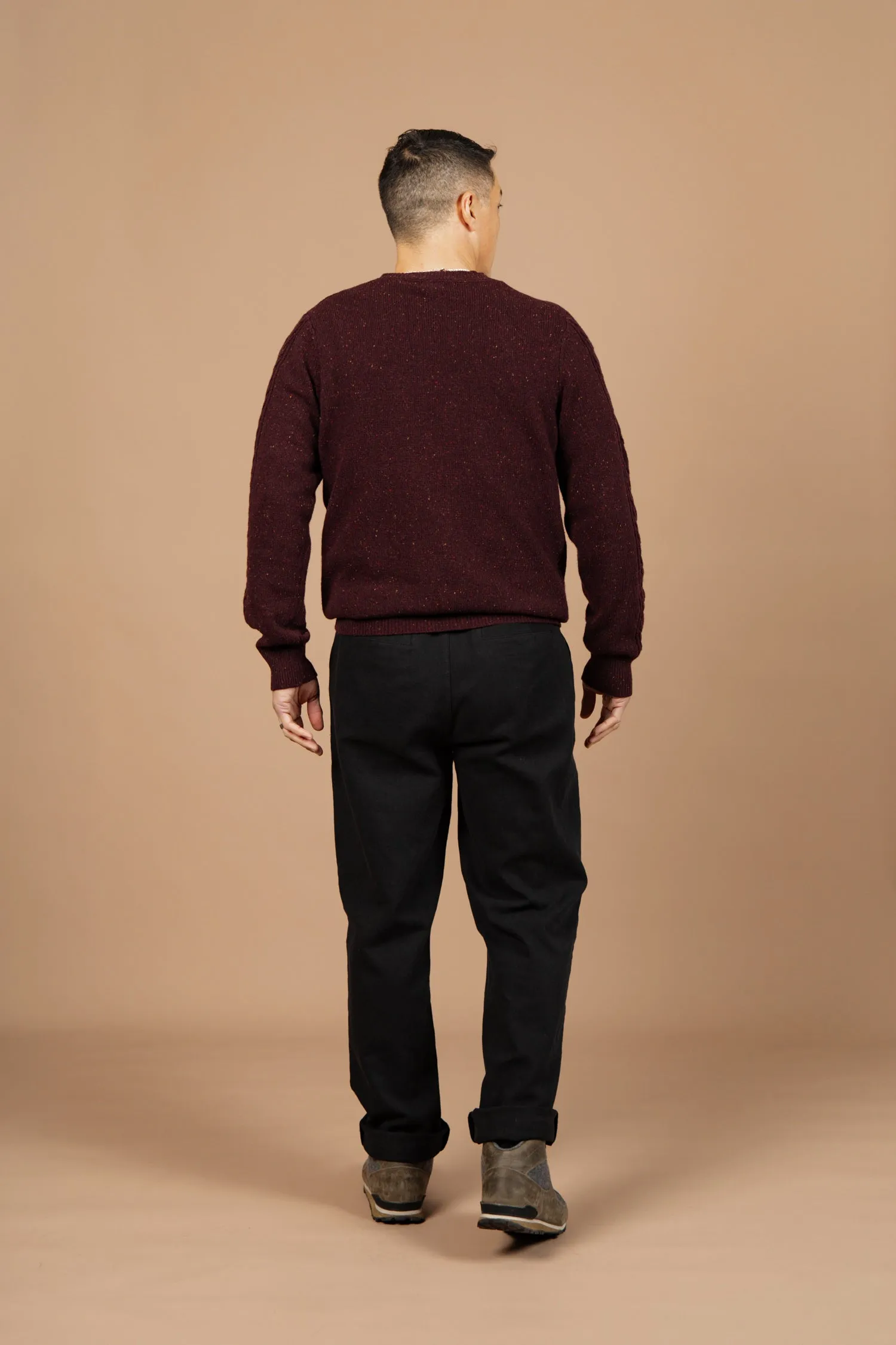 Hugo Sweater / Burgundy Donegal