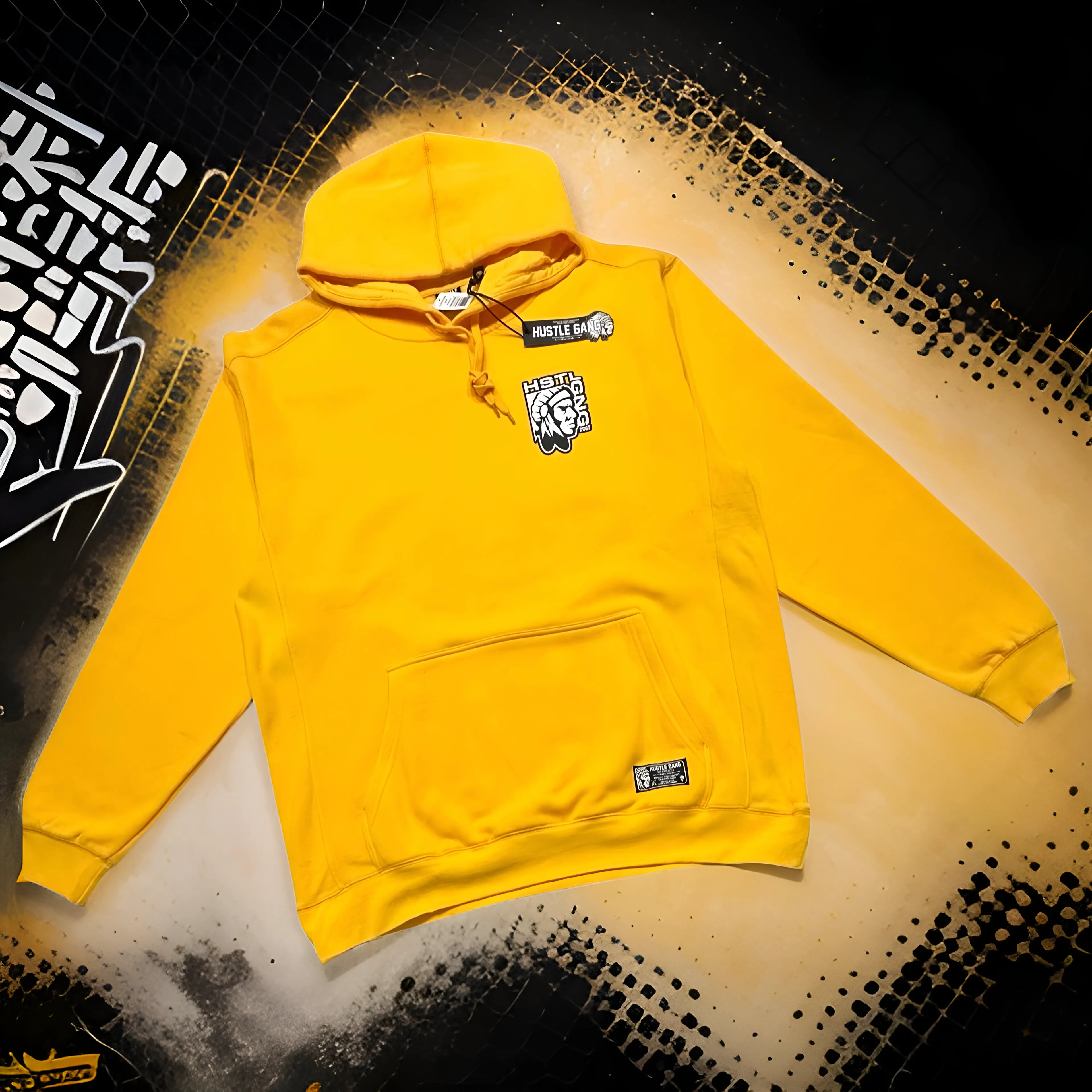 *HUSTLE GANG* (YELLOW-GOLD) ~HSTL~ HOODED SWEATSUITS