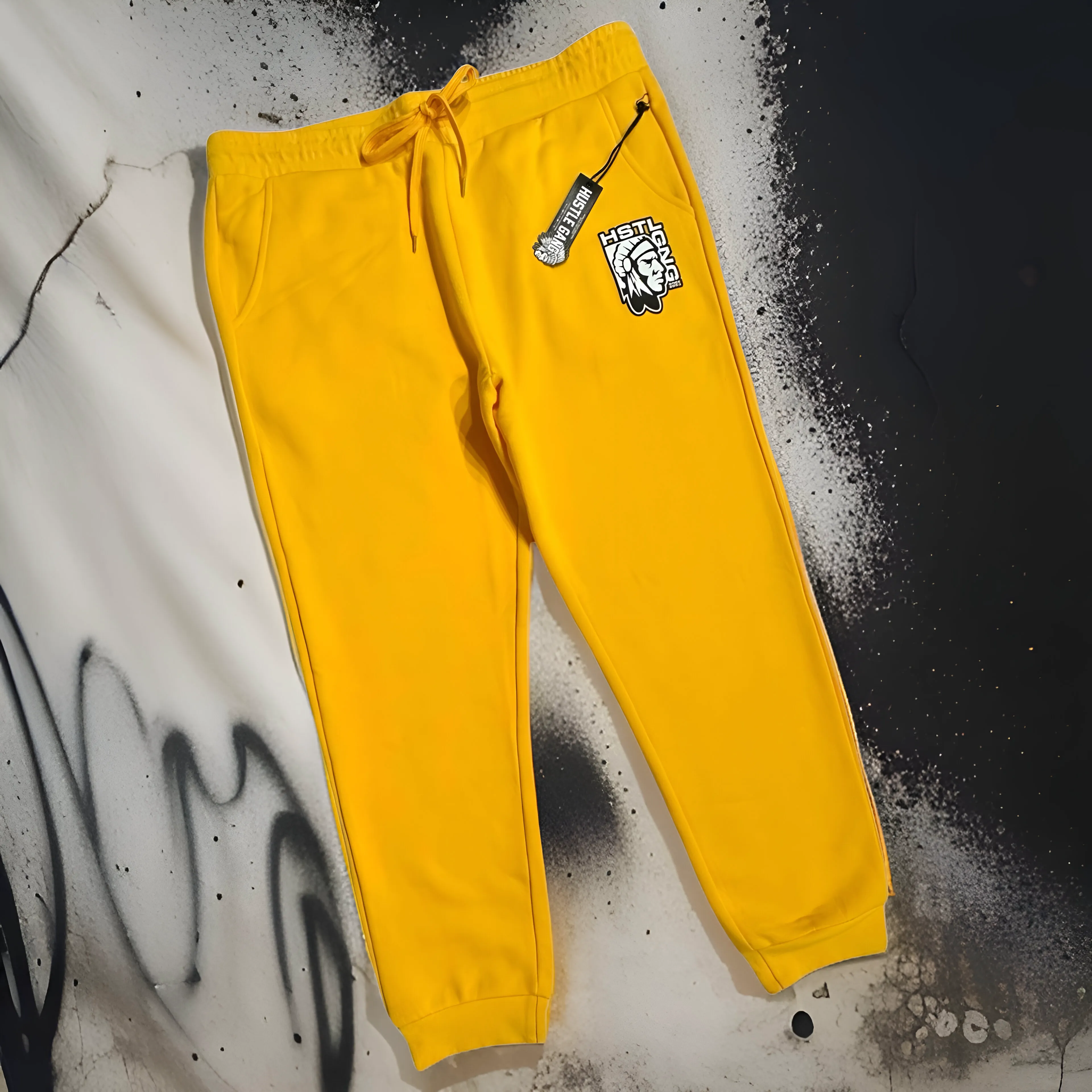 *HUSTLE GANG* (YELLOW-GOLD) ~HSTL~ HOODED SWEATSUITS