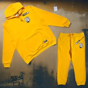 *HUSTLE GANG* (YELLOW-GOLD) ~HSTL~ HOODED SWEATSUITS