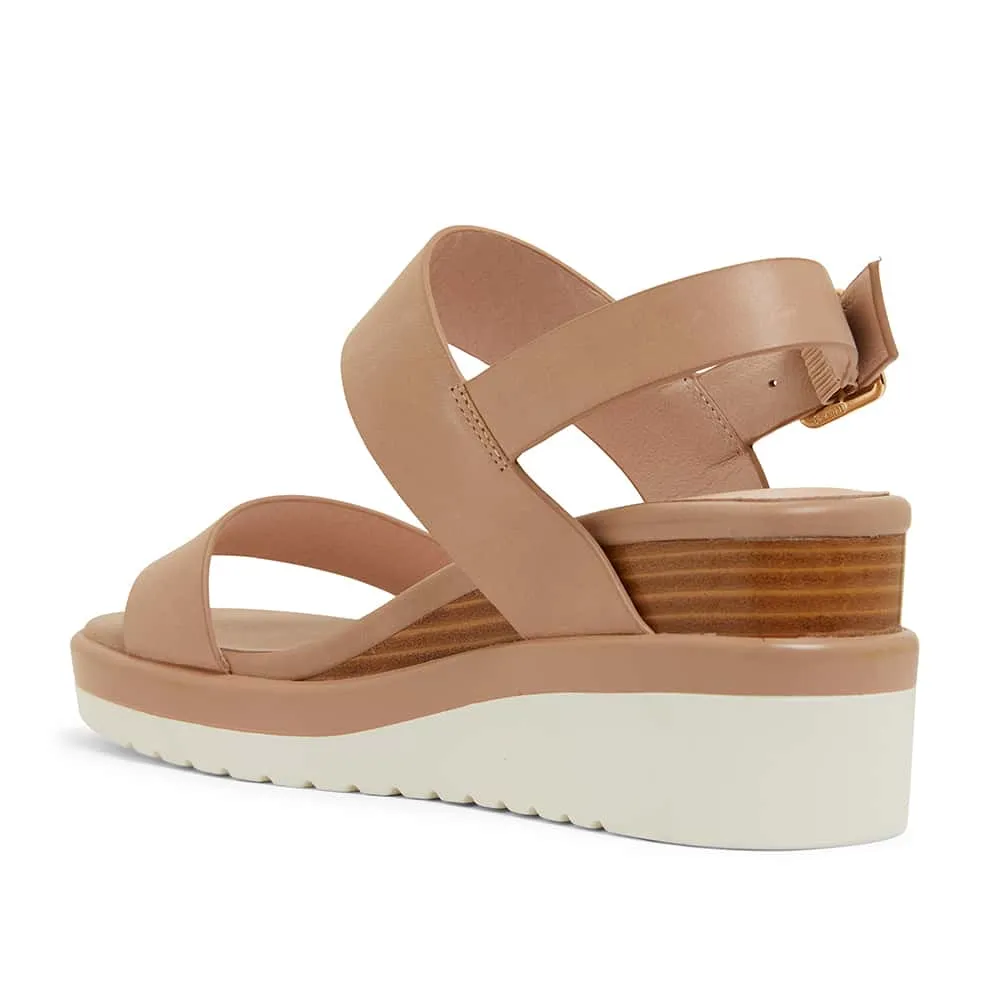 Indiana Wedge in Nude Leather