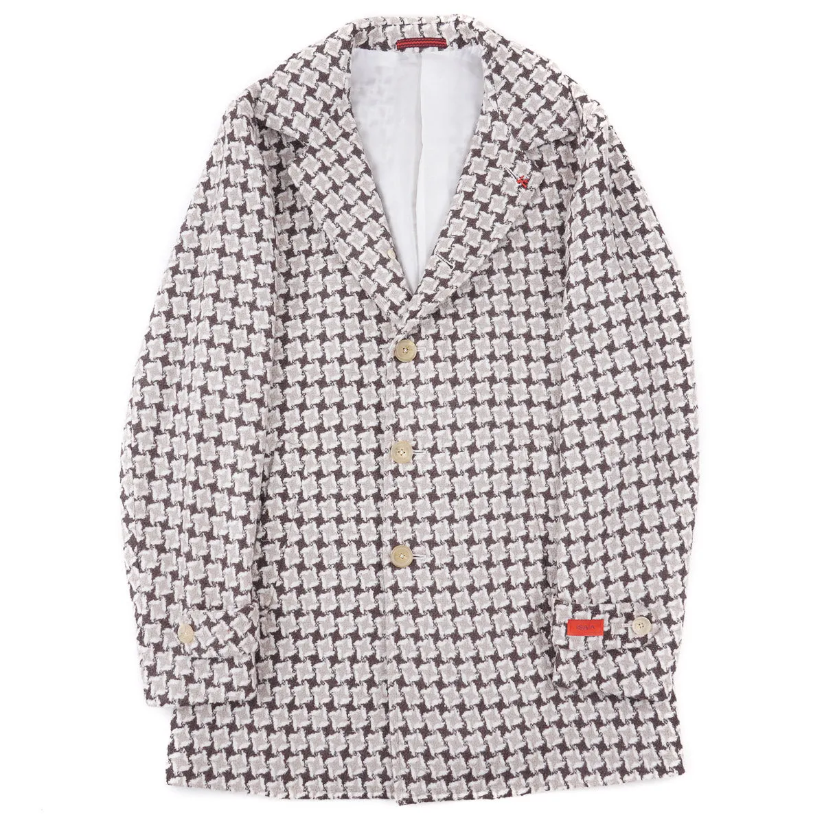 Isaia Slim-Fit Patterned Cashmere Coat